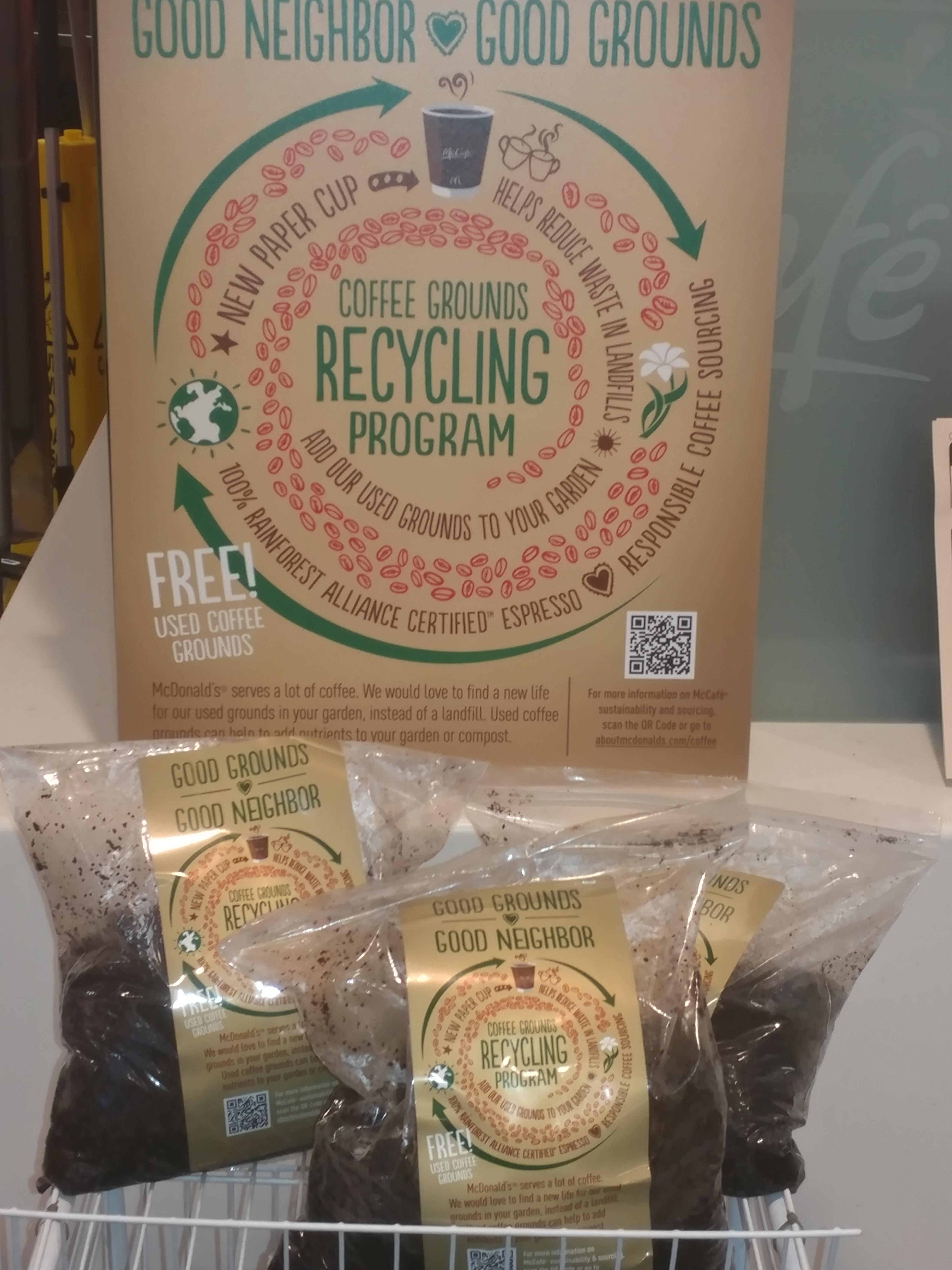 Free coffee grounds for composting at McDonald's who knew 🌎 r