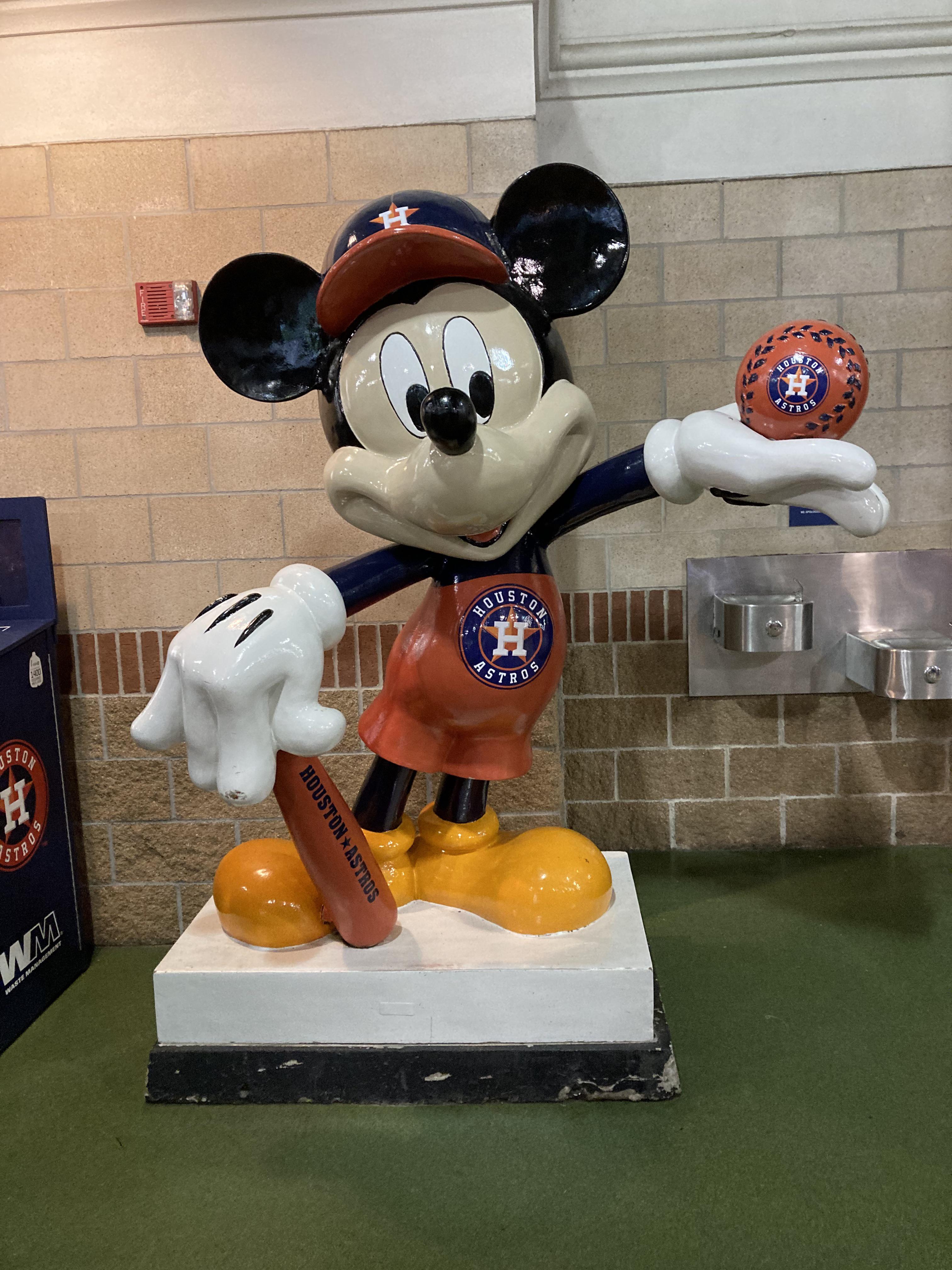 Heres a cool Mickey Astros statue at Astro Stadium r/disney