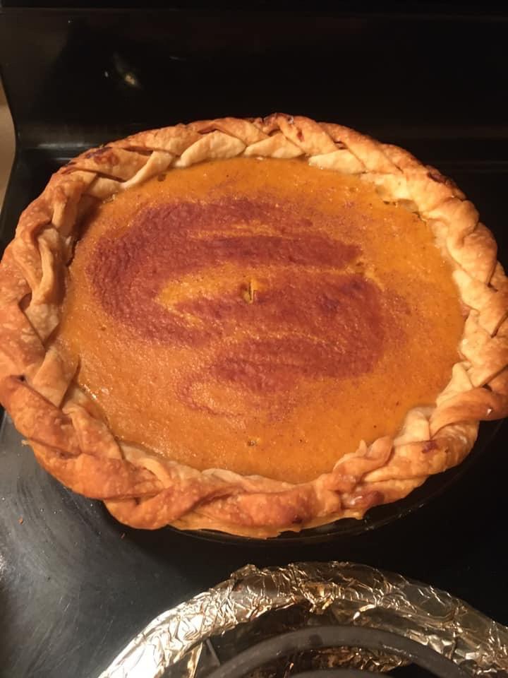 I made my first pumpkin pie from pumpkins I grew myself! Crust is a