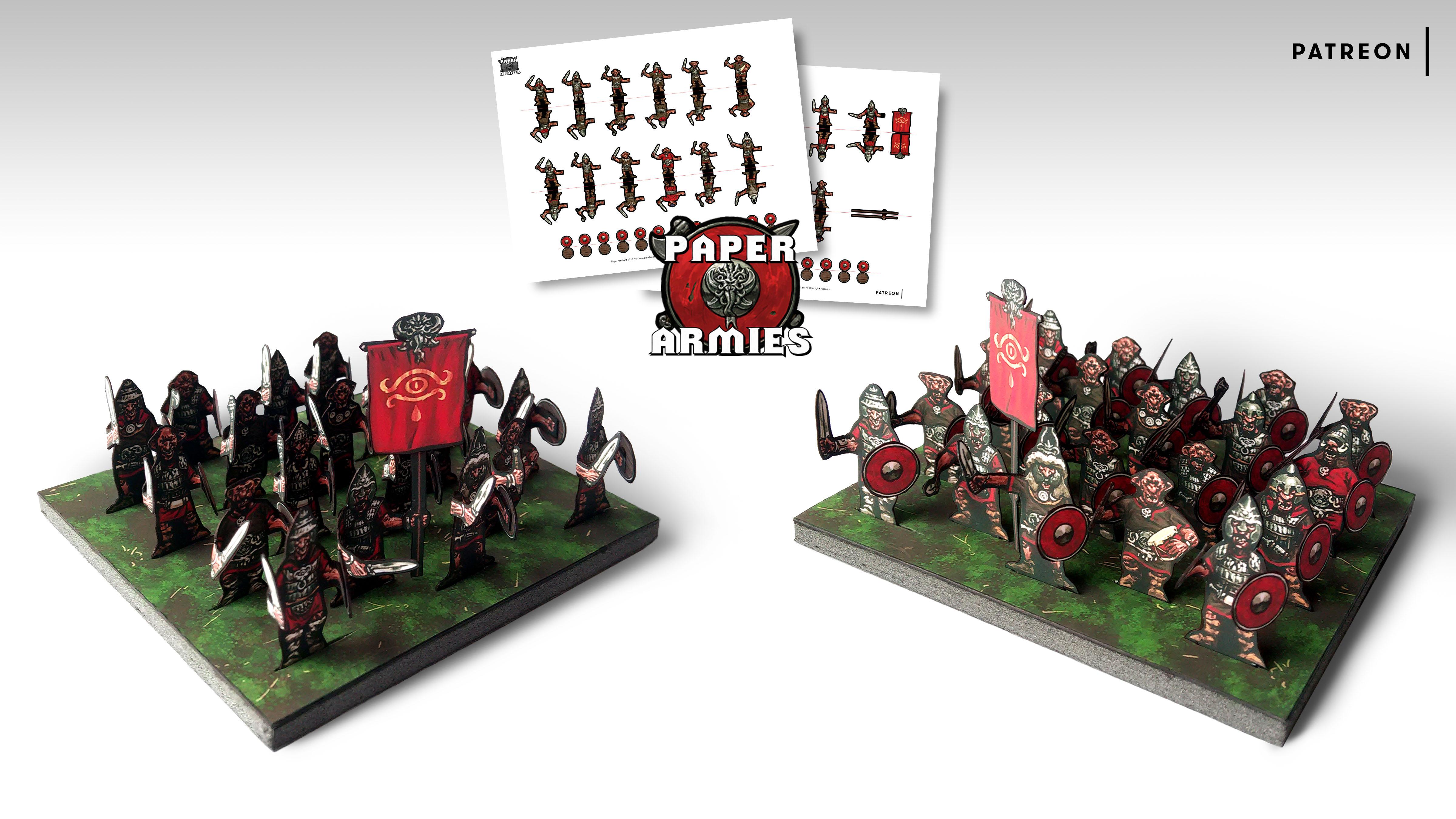 [OC] Paper Armies printable paper minis for tabletop wargames r/gaming