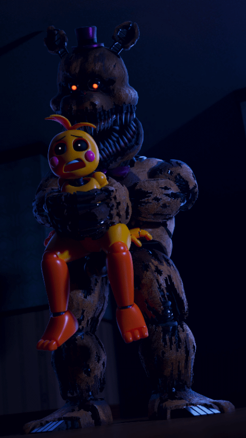 Toy Chica getting fucked by Nightmare Fredbear (Ashly Orange) (GIF by