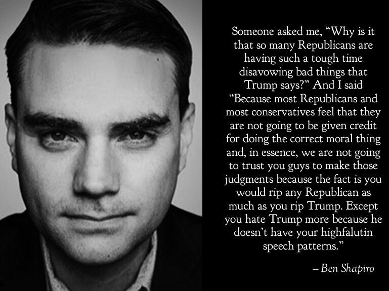 Shapiro nailed it with this quote. benshapiro