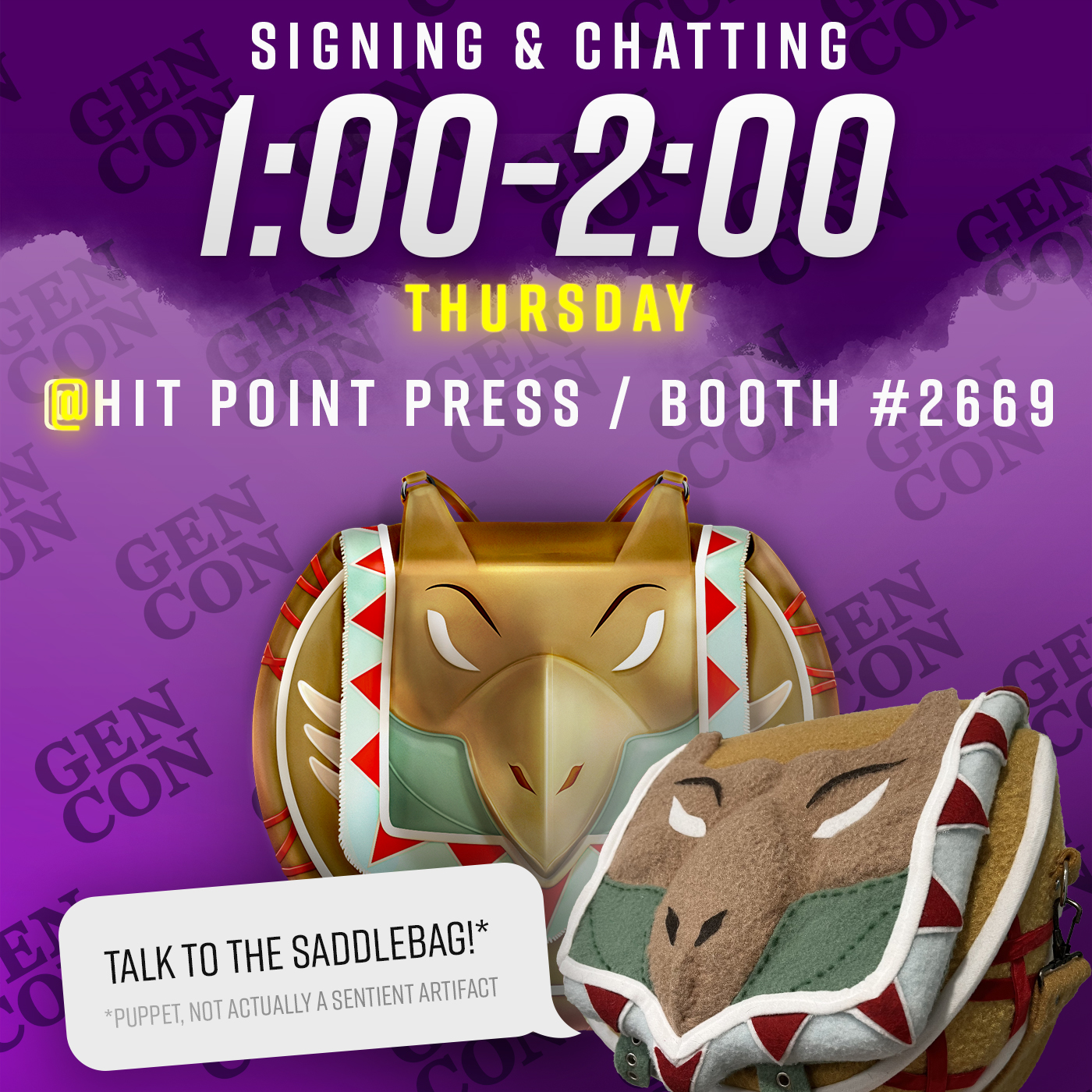 Come see me Thursday at GenCon in the Hit Point Press booth! r