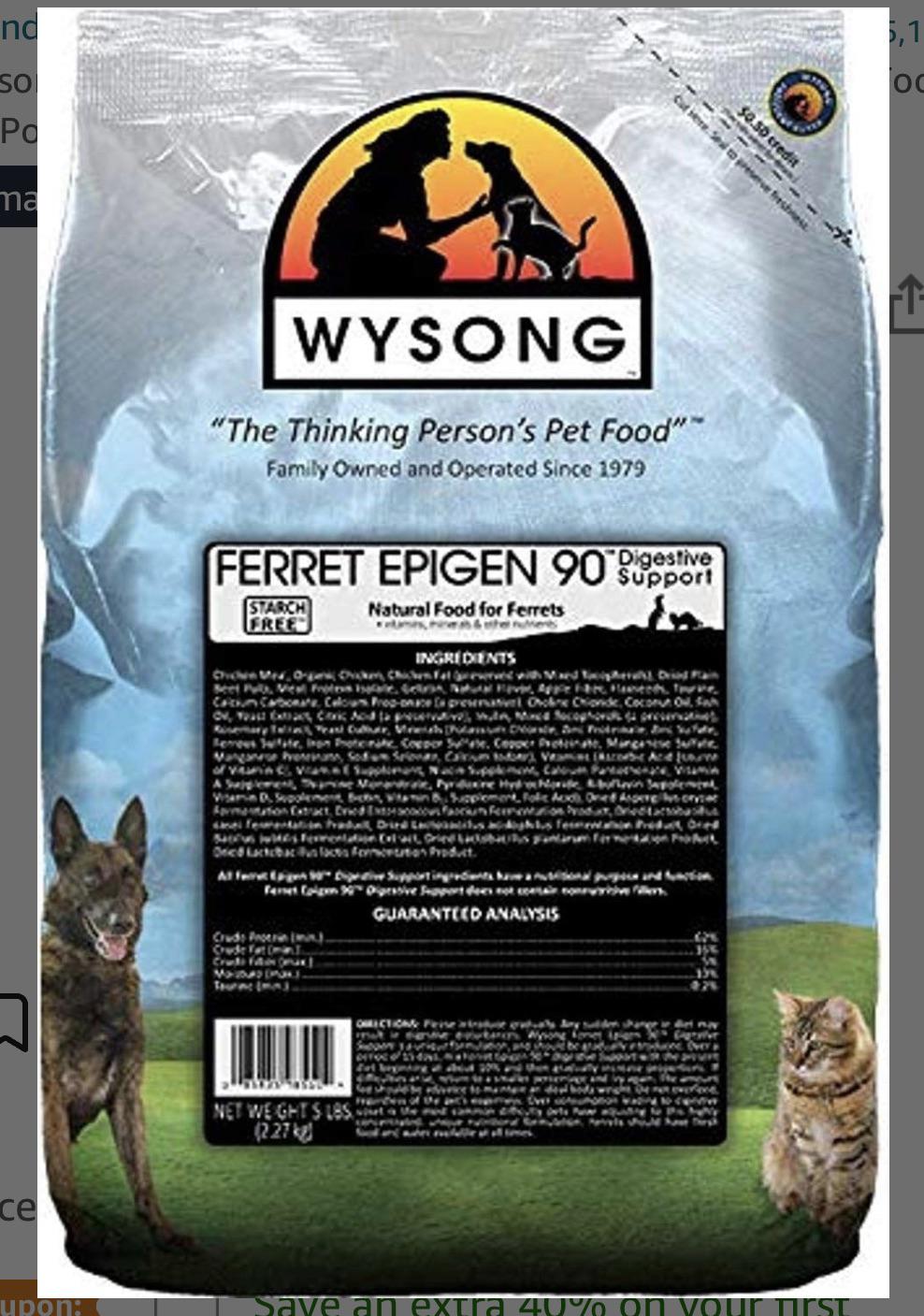 Is this acceptable ferret food? If not any r/ferrets