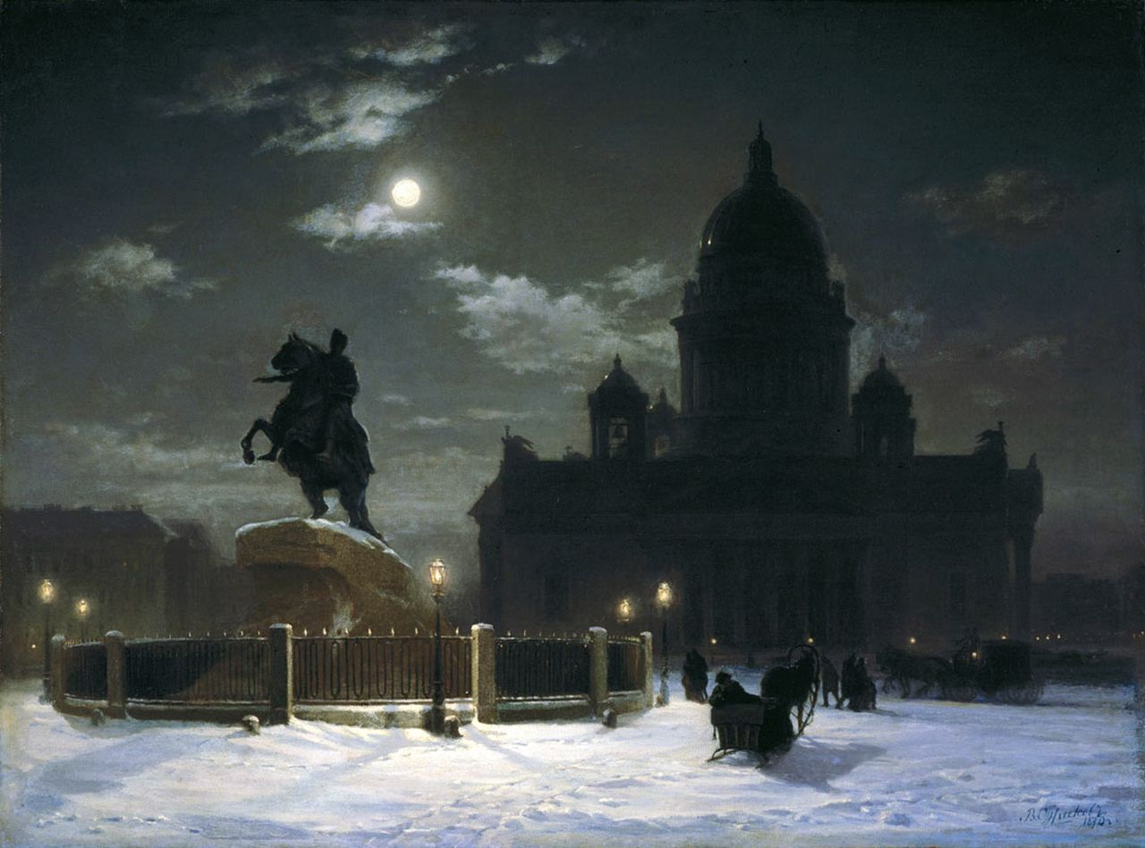 The Bronze Horseman by Vasily Surikov (oil on canvas, 1870) r