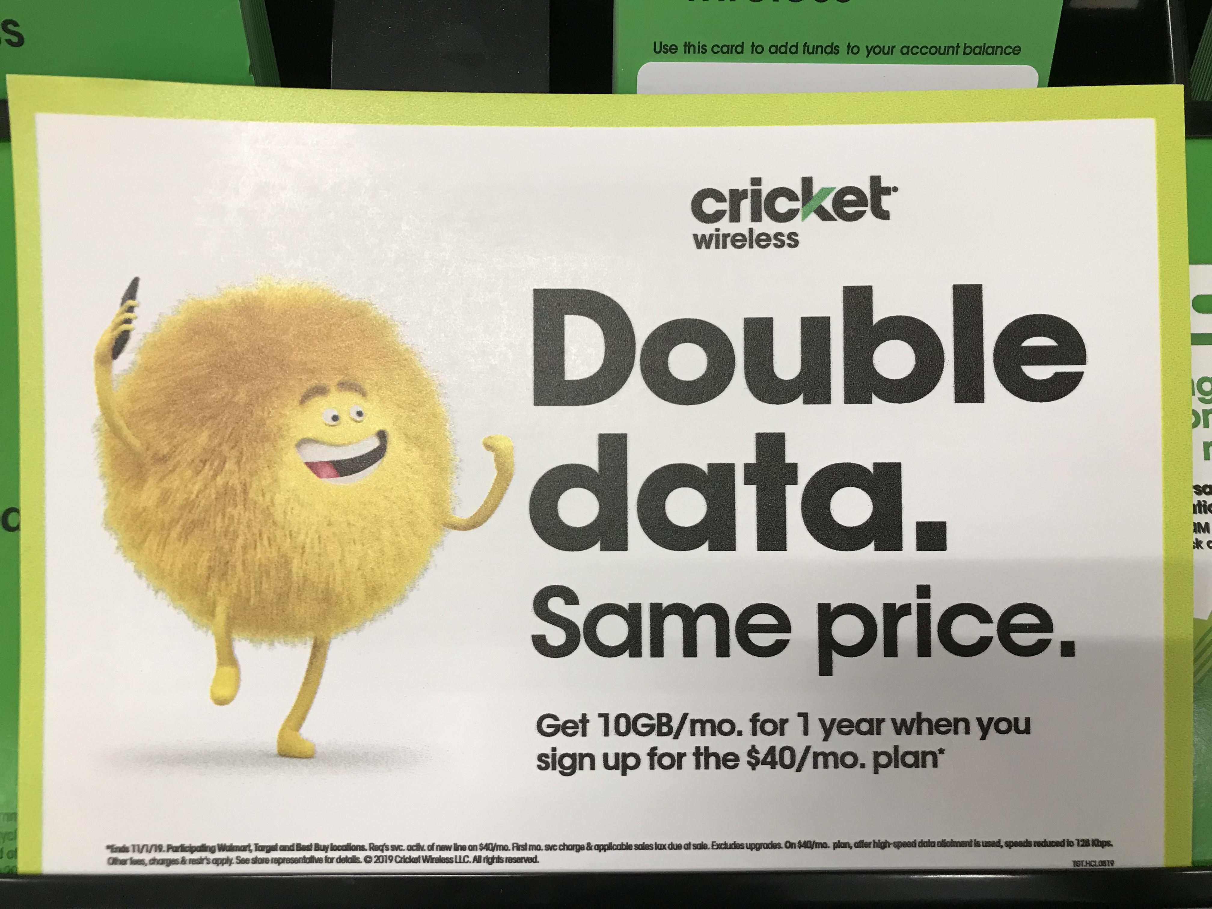 Cricket today launched a new double data promo, available at select