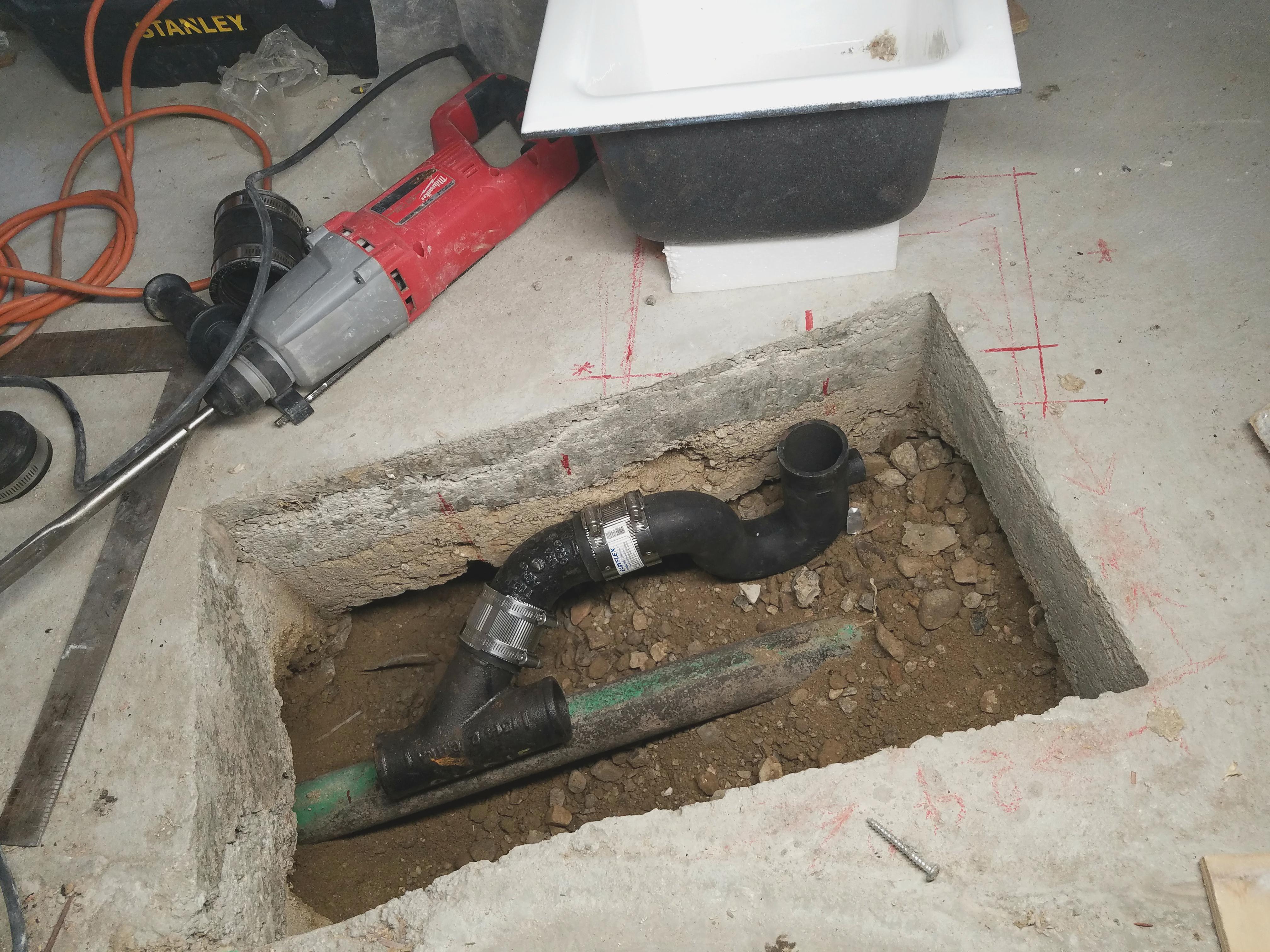 Floor sink install, are these fittings correct? Plumbing