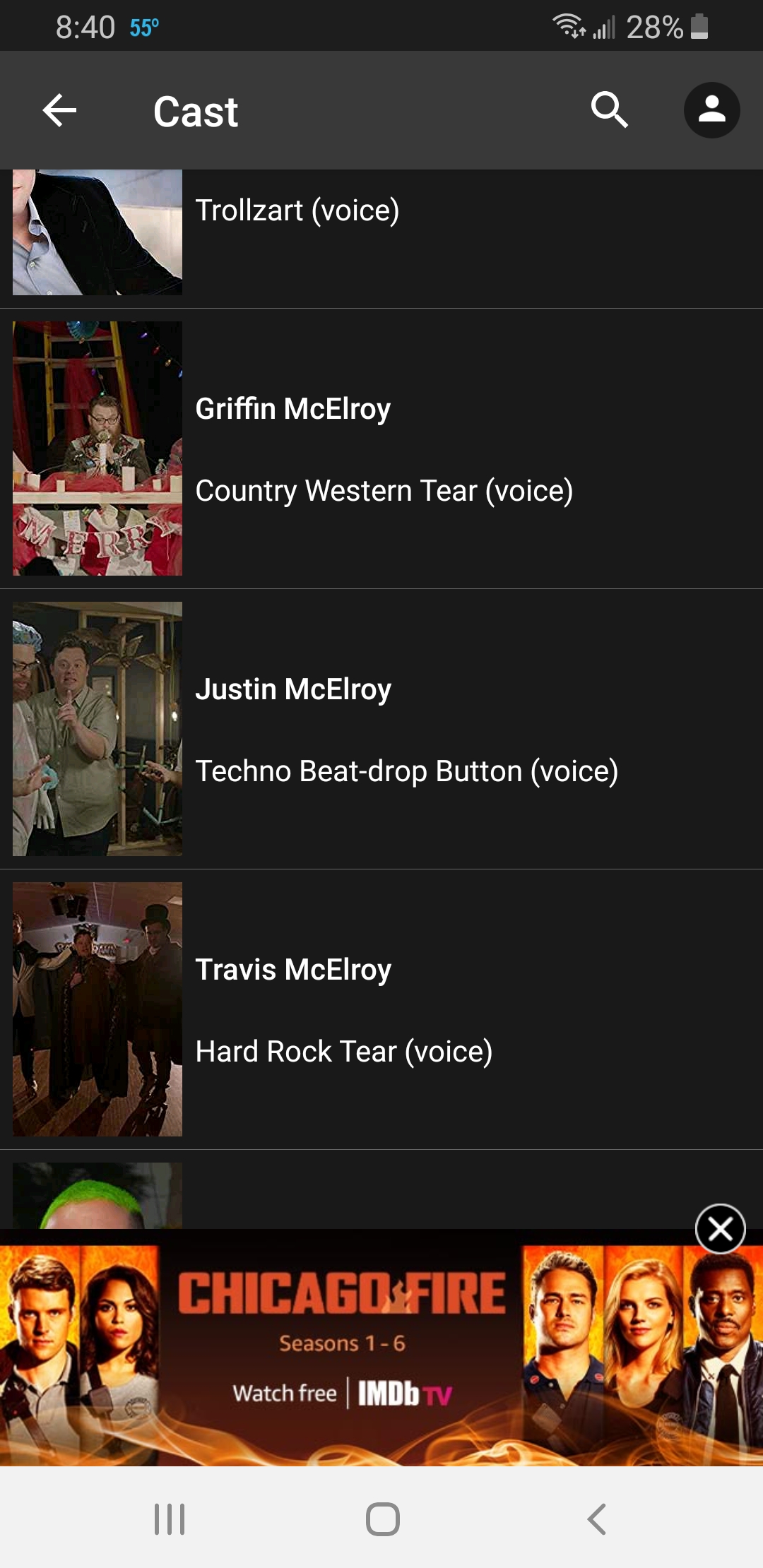 Our boys on the IMDB page for Trolls World Tour. MBMBAM