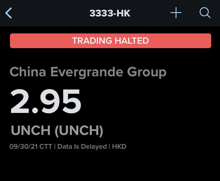 cmon hedgies drop the price to where evergrande was trade halted