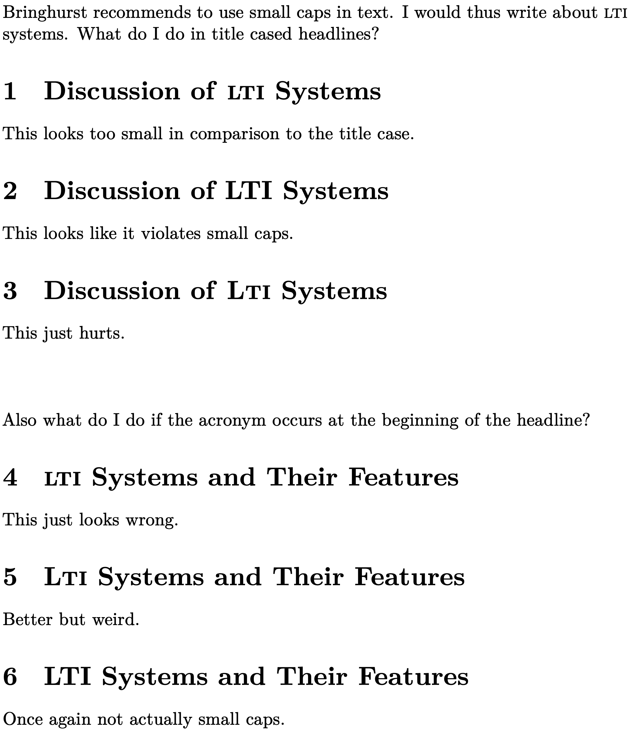 Should I use small caps for acronyms in titles and how? r/typography