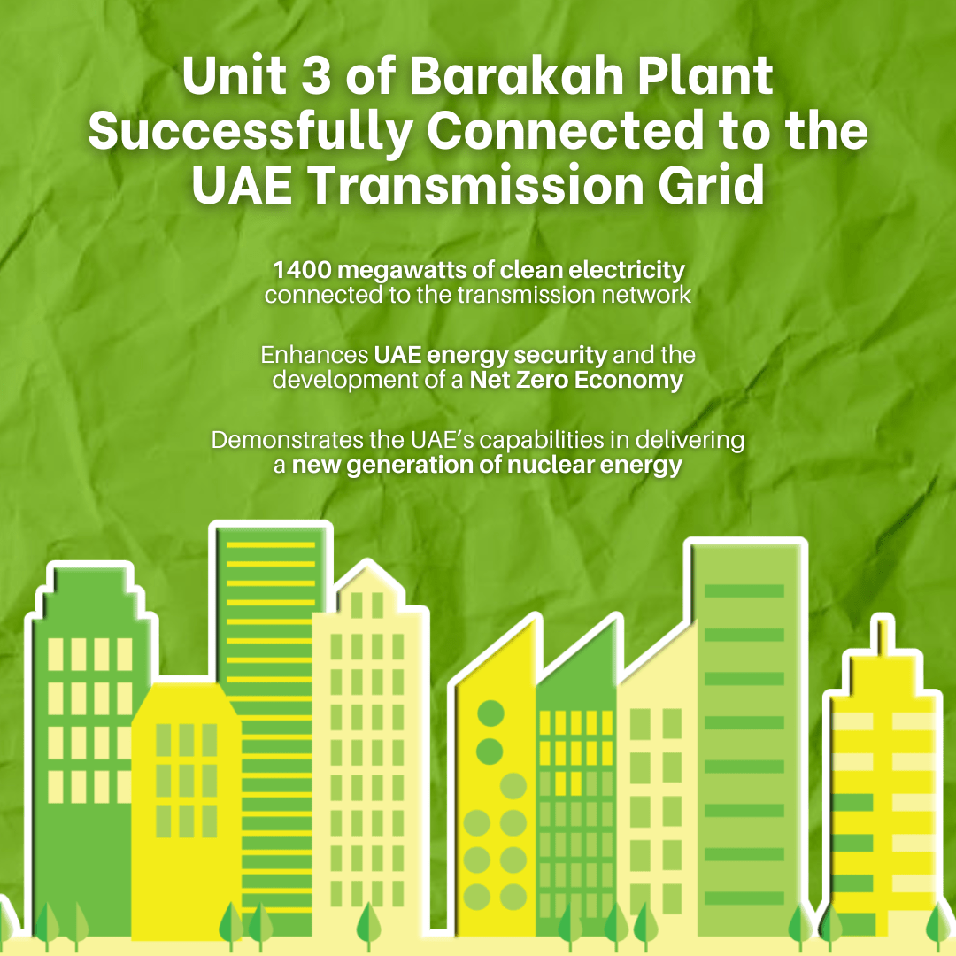 UAE's Barakah Nuclear Energy Plant has delivered its first supply of