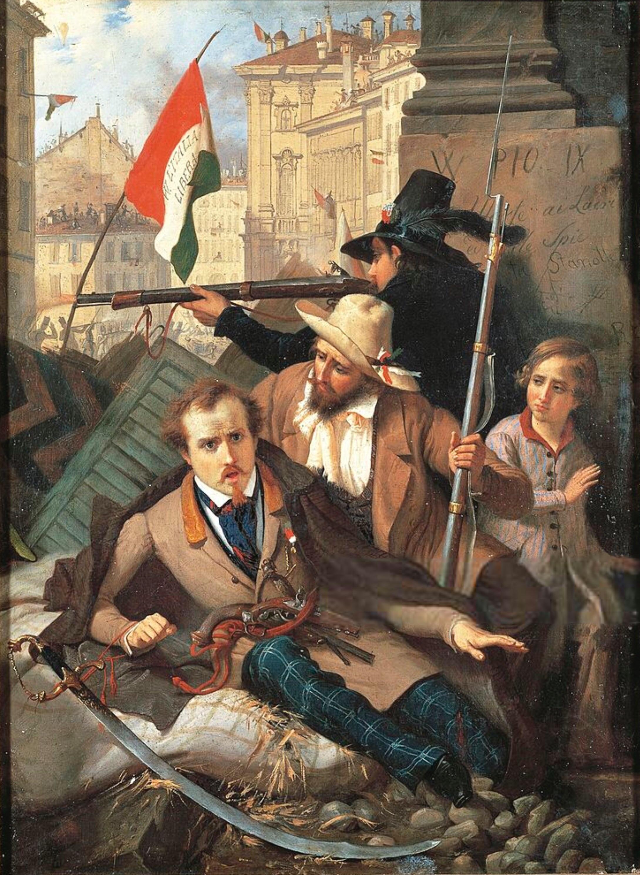 Street fighting in Milan, during the First Italian War of Independence