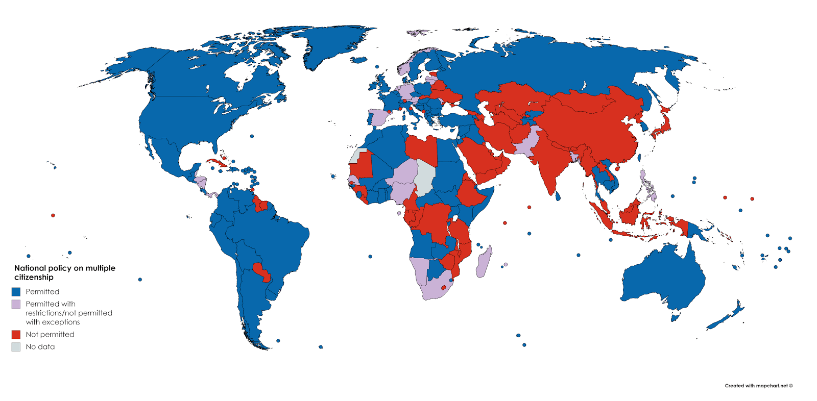 Countries that allow multiple citizenship r/MapPorn