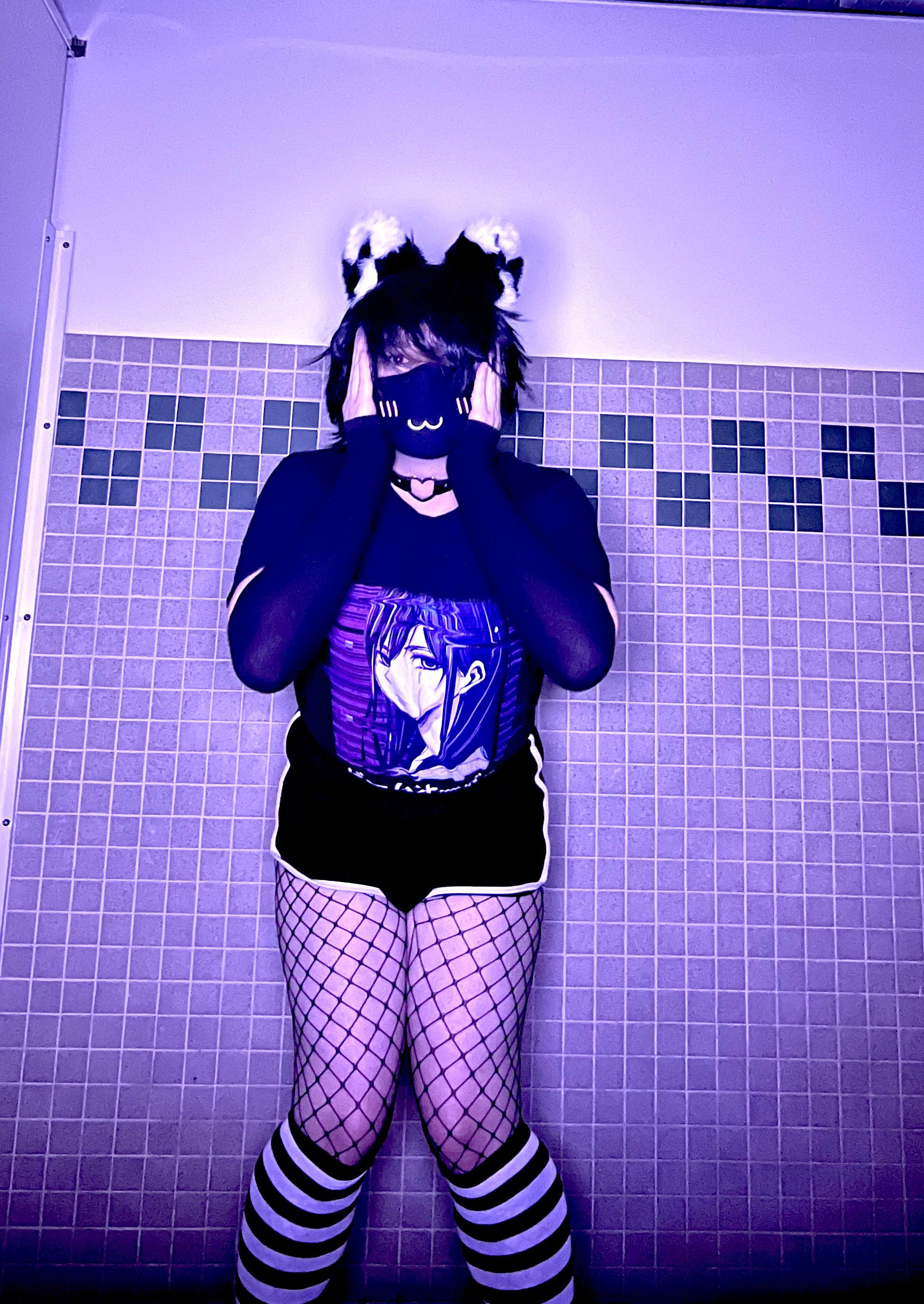 What would you do if you found a femboy in a public restroom at 2am? >~