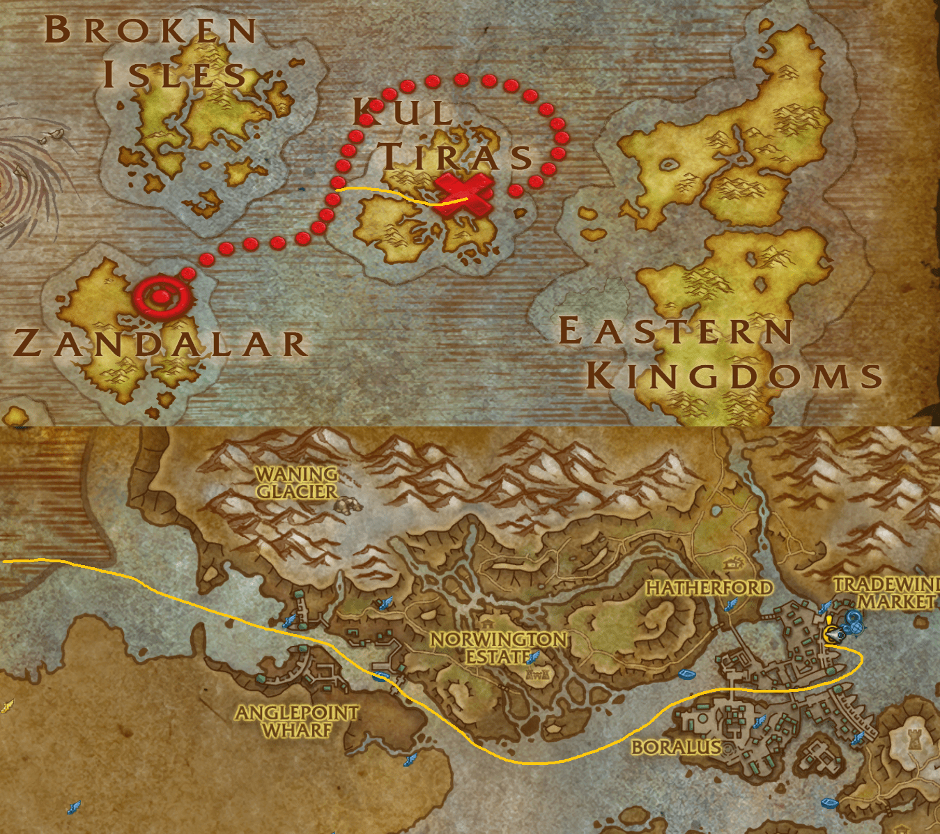 Map Of Tiragarde Sound Bfa waning glacier location Battle for Azeroth Tiragarde Sound