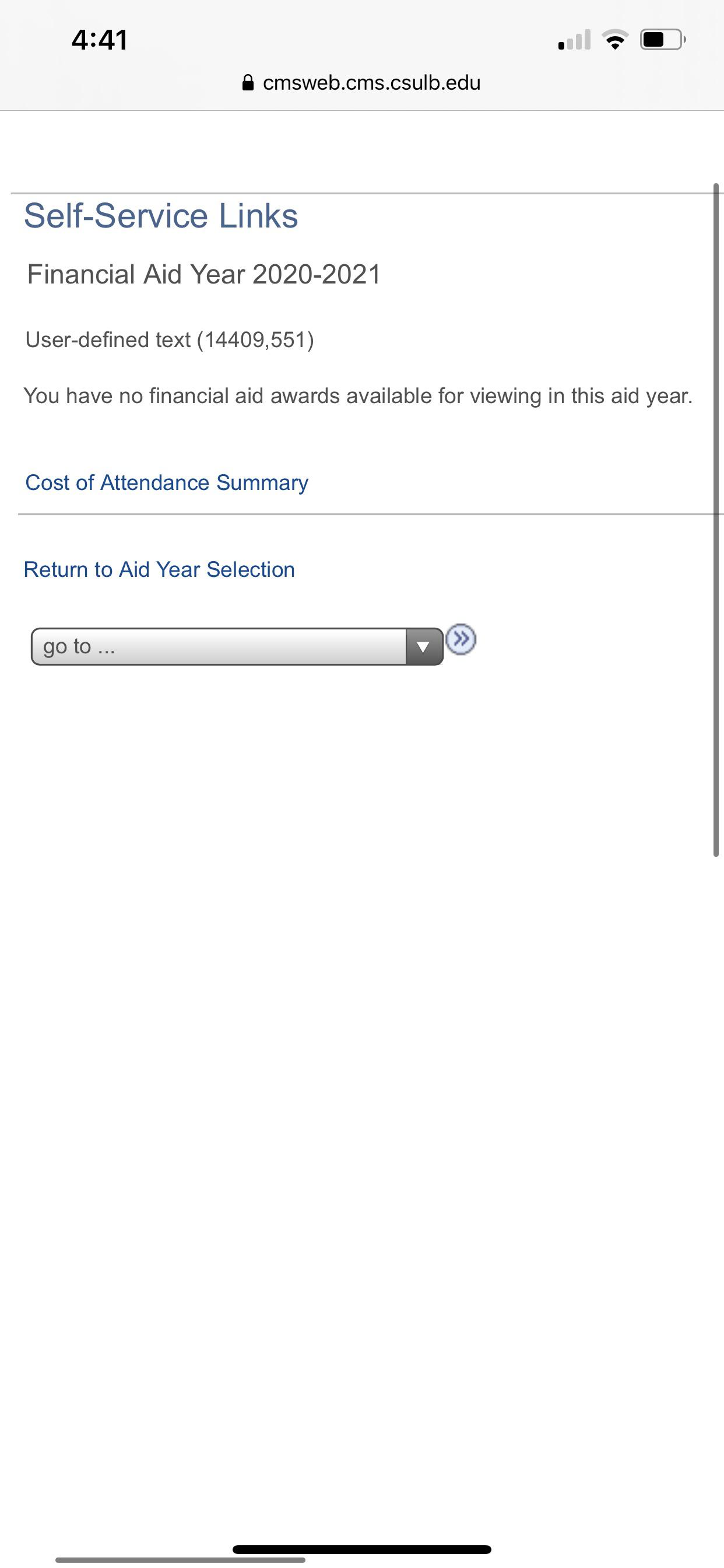 Ok So... Does This Mean Im Not Getting Any Financial Aid For Fall 2020 / Spring 2021?? Or Is It Not Updates? This Is My Second Year Of Applying For Financial Aid .