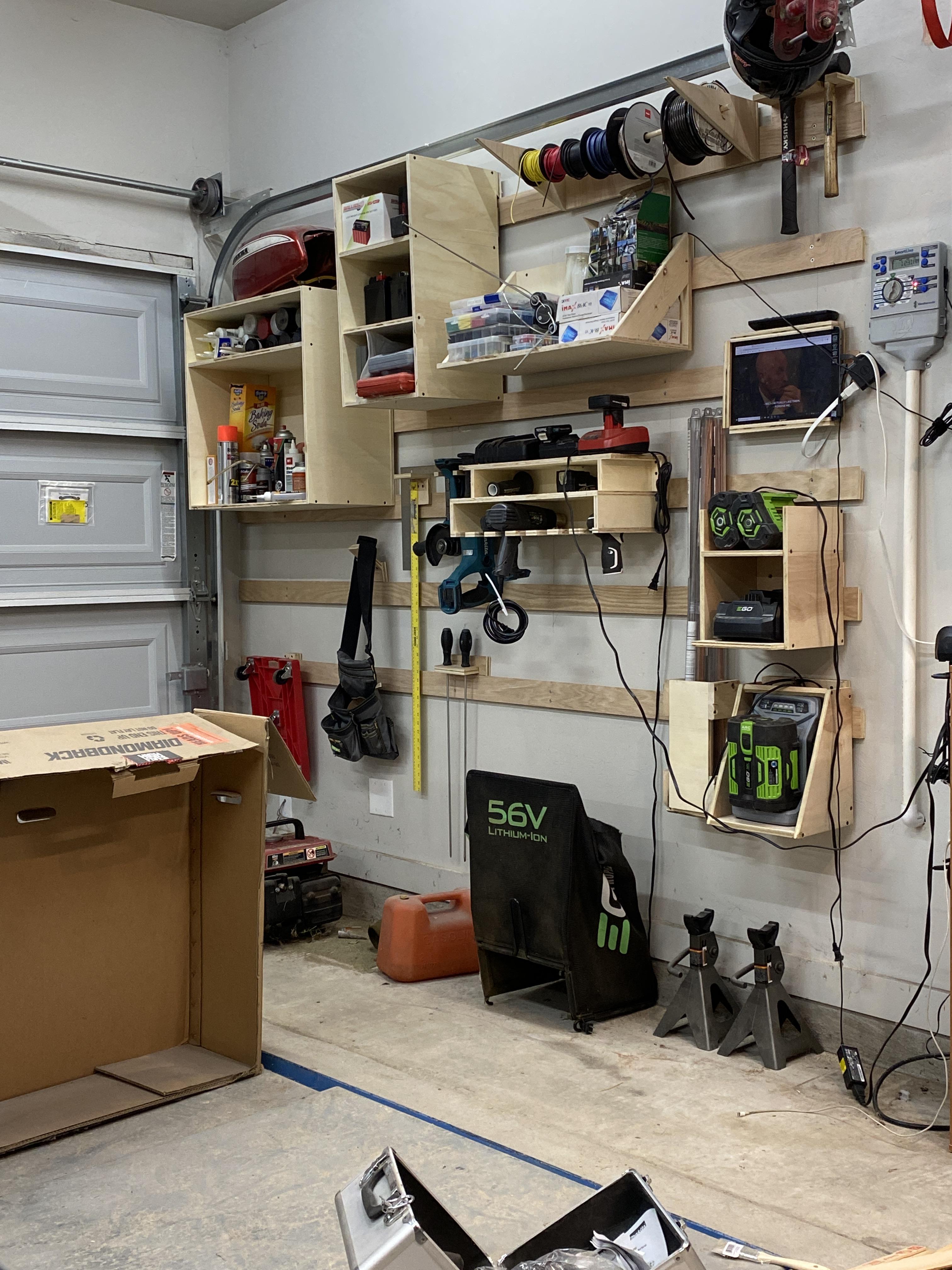 with a french cleat wall.