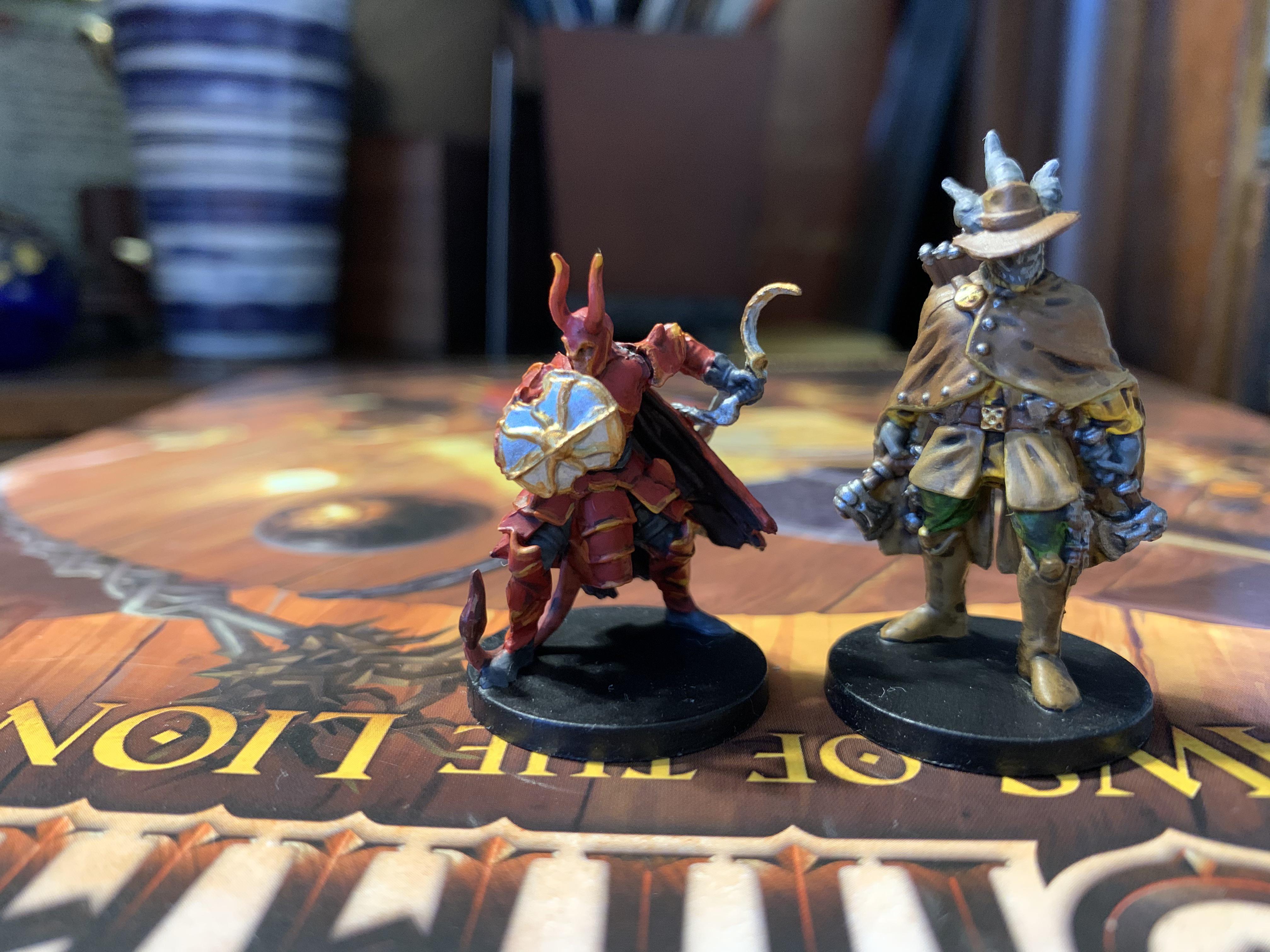First time playing Gloomhaven. Starting my JotL campaign with freshly painted Hatchet and Red