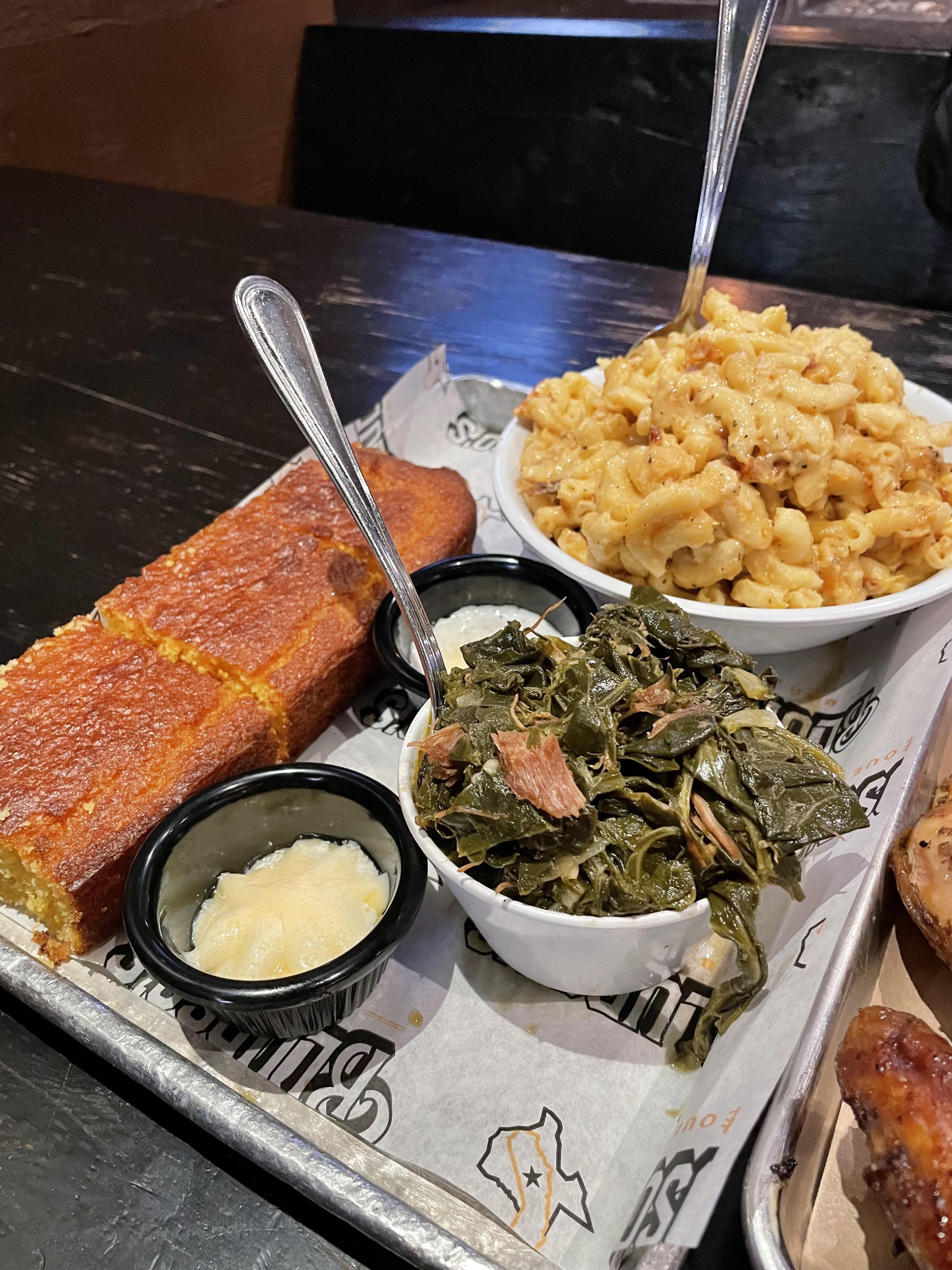 [i ate] Mac n cheese, collard greens and cornbread r/food