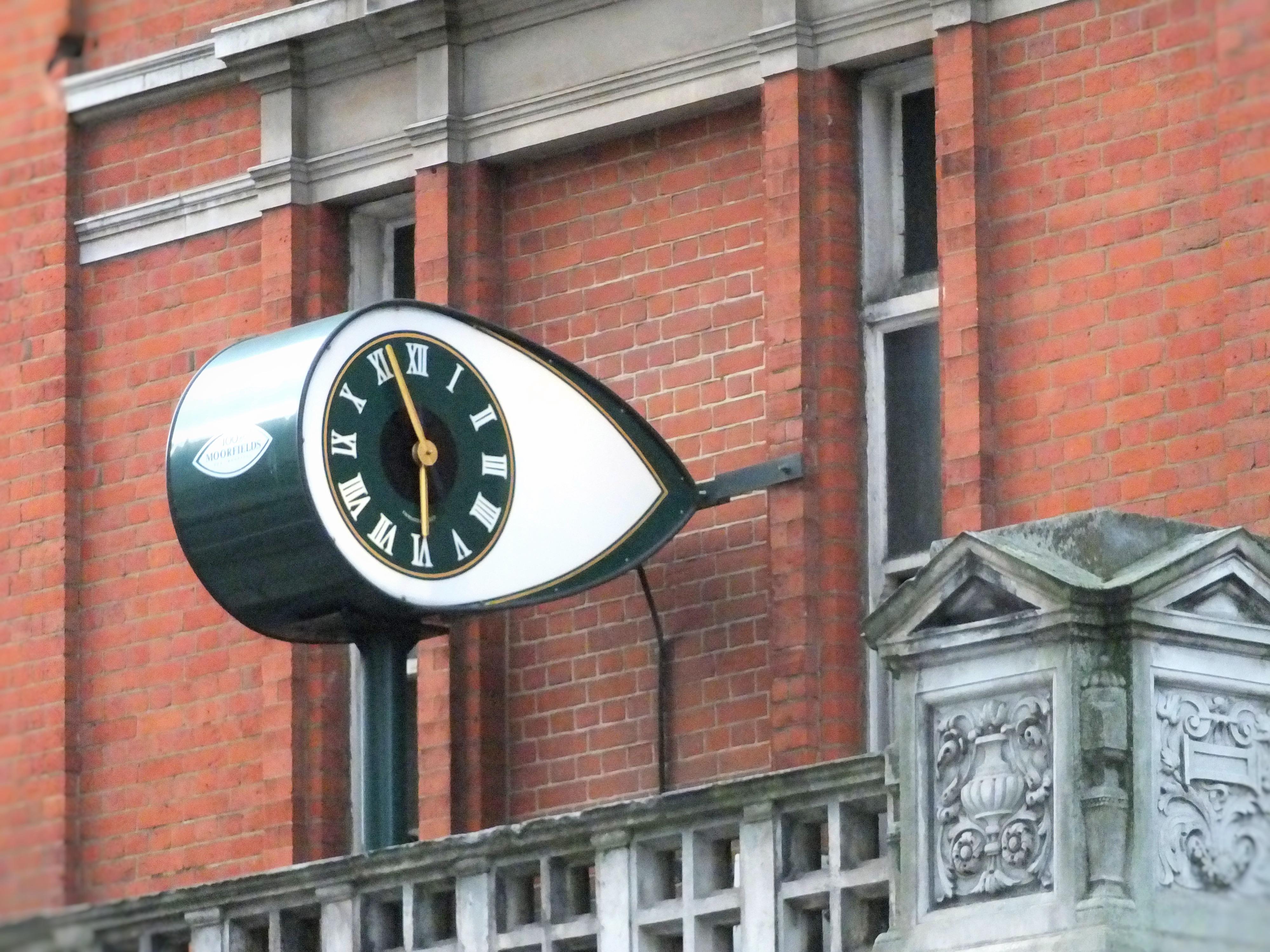 The Moorfields Eye Hospital clock which, rather appropriately, is