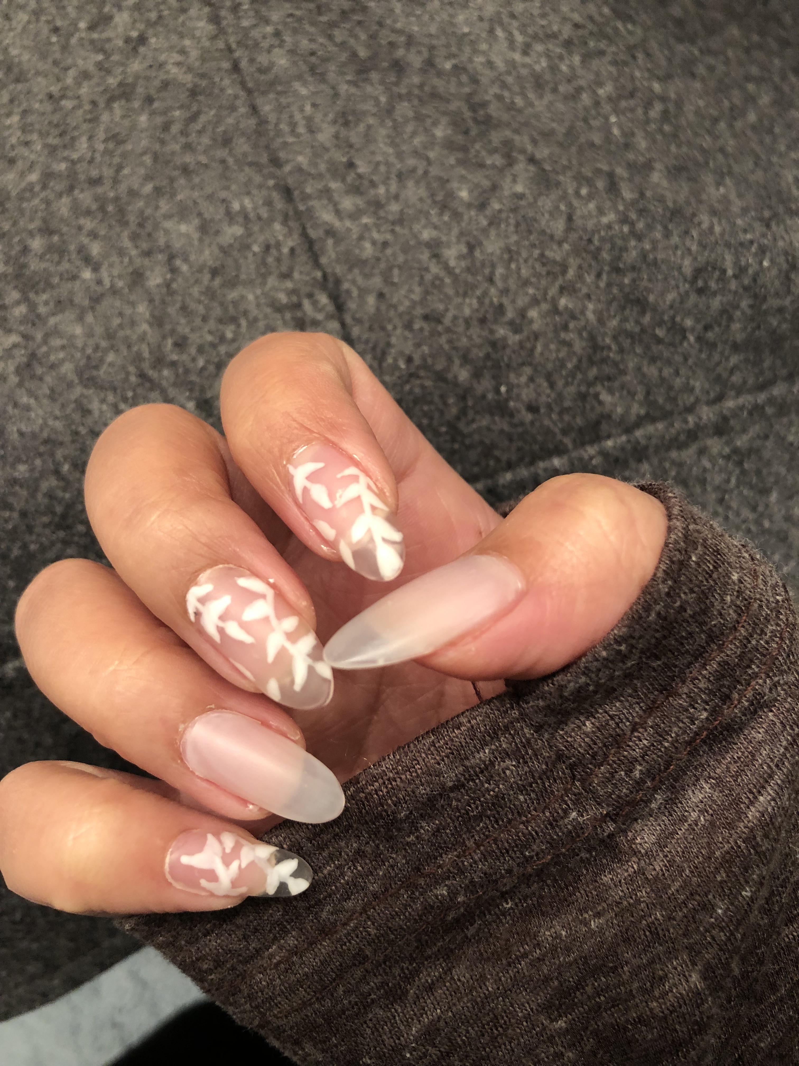 Frosted Clear nails NailArt