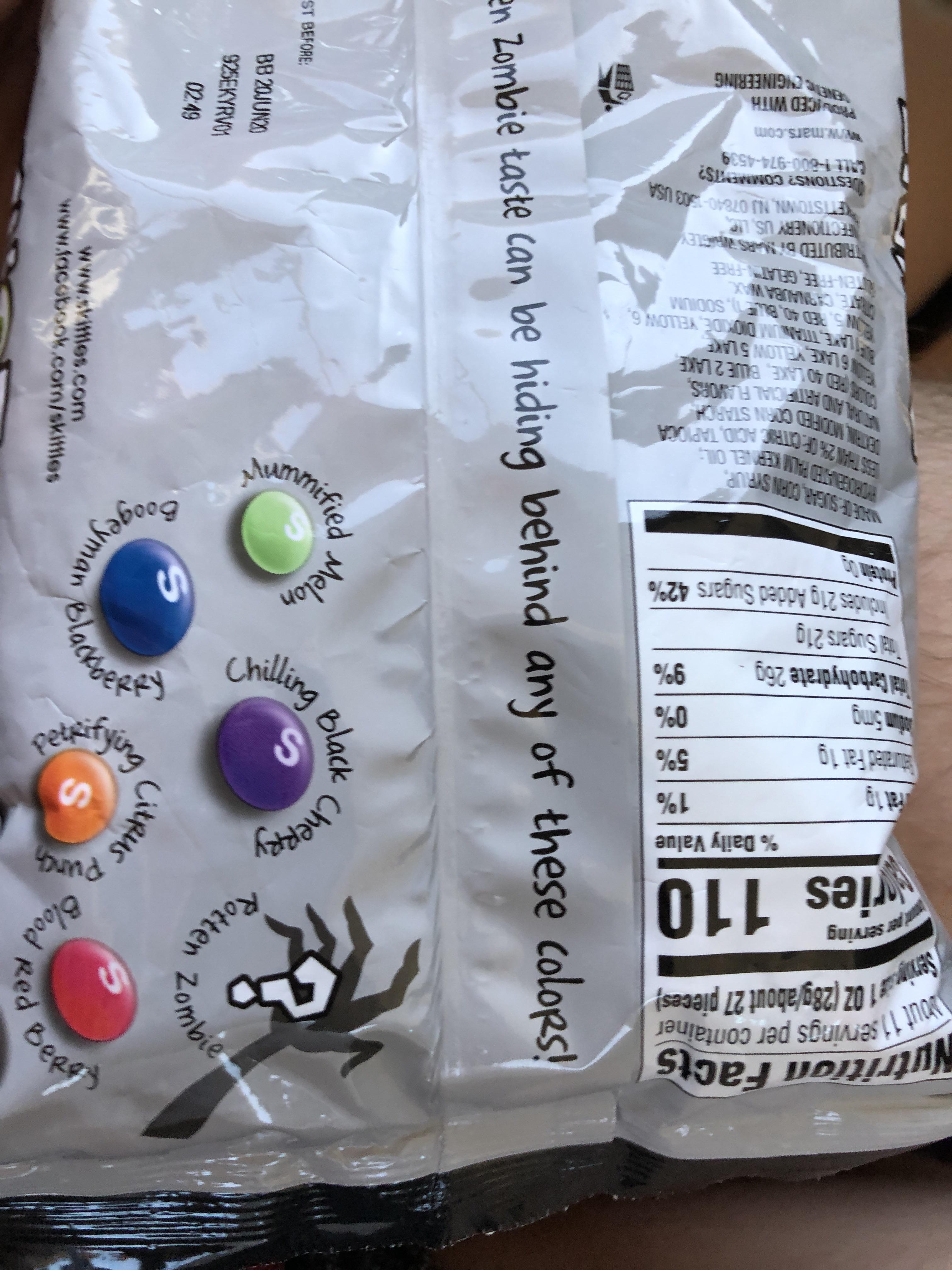PSA This years halloween special skittles is Zombie with a mystery