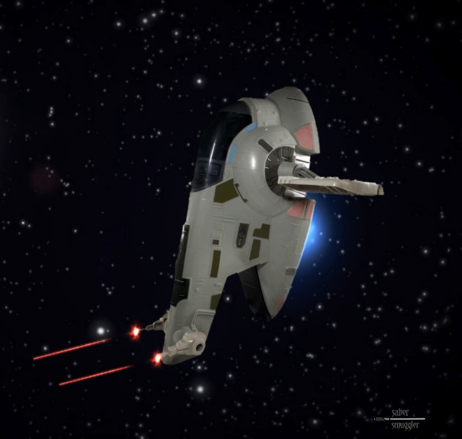 Photo edit of my Vintage Slave 1 r/VintageStarWars