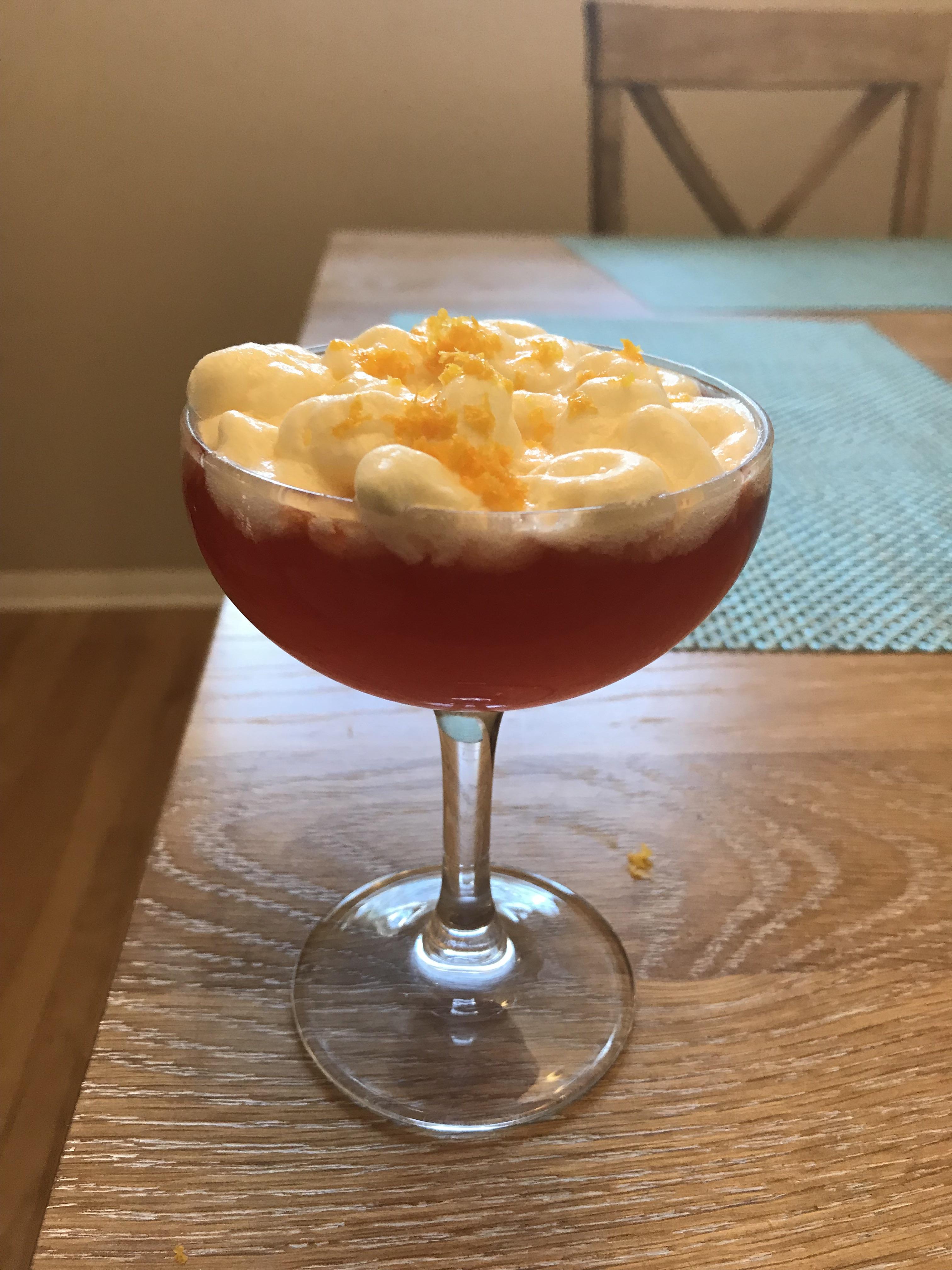 Negroni served up with Orange Espuma r/cocktails