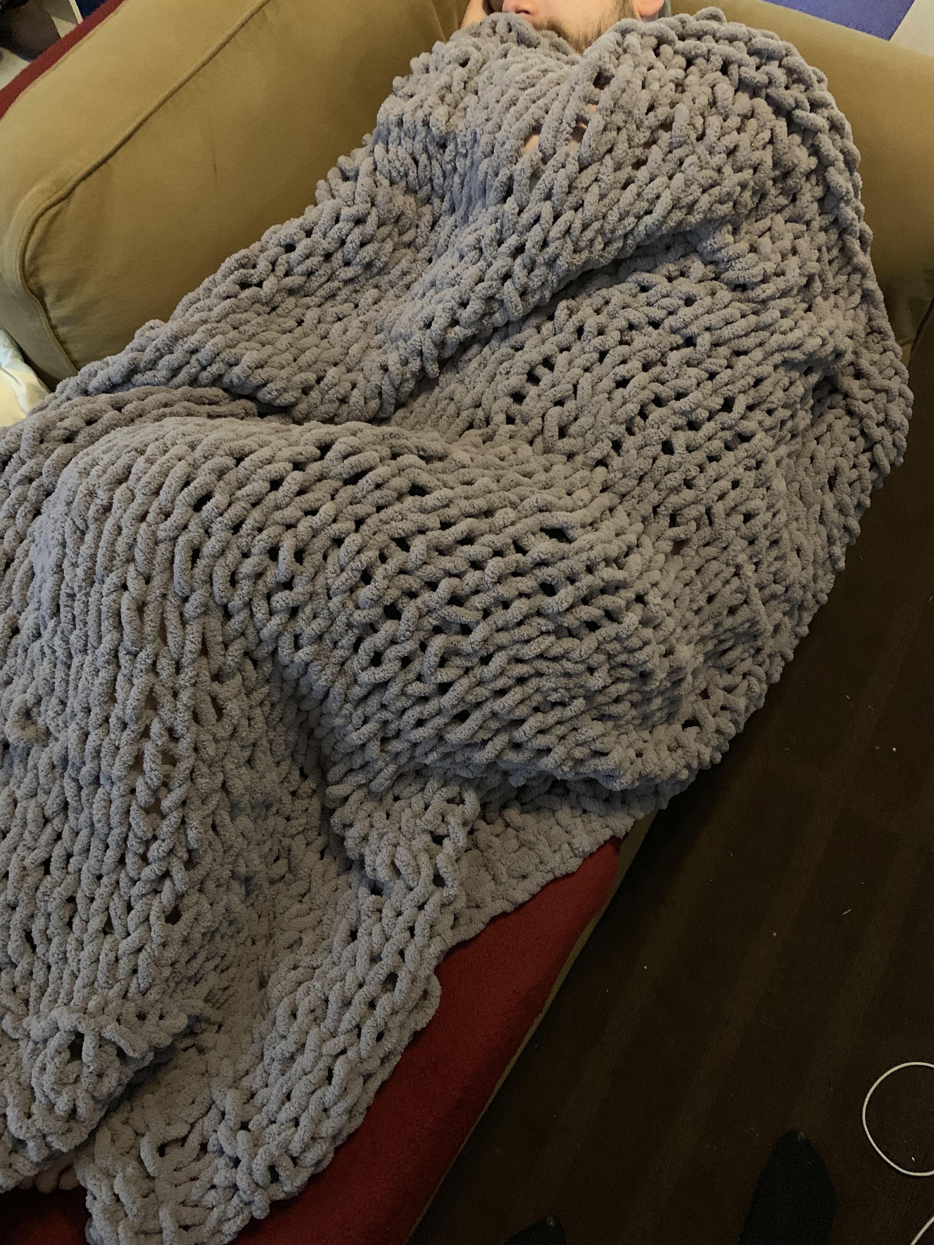 Update on the 24 hour blanket! I posted a couple days ago about