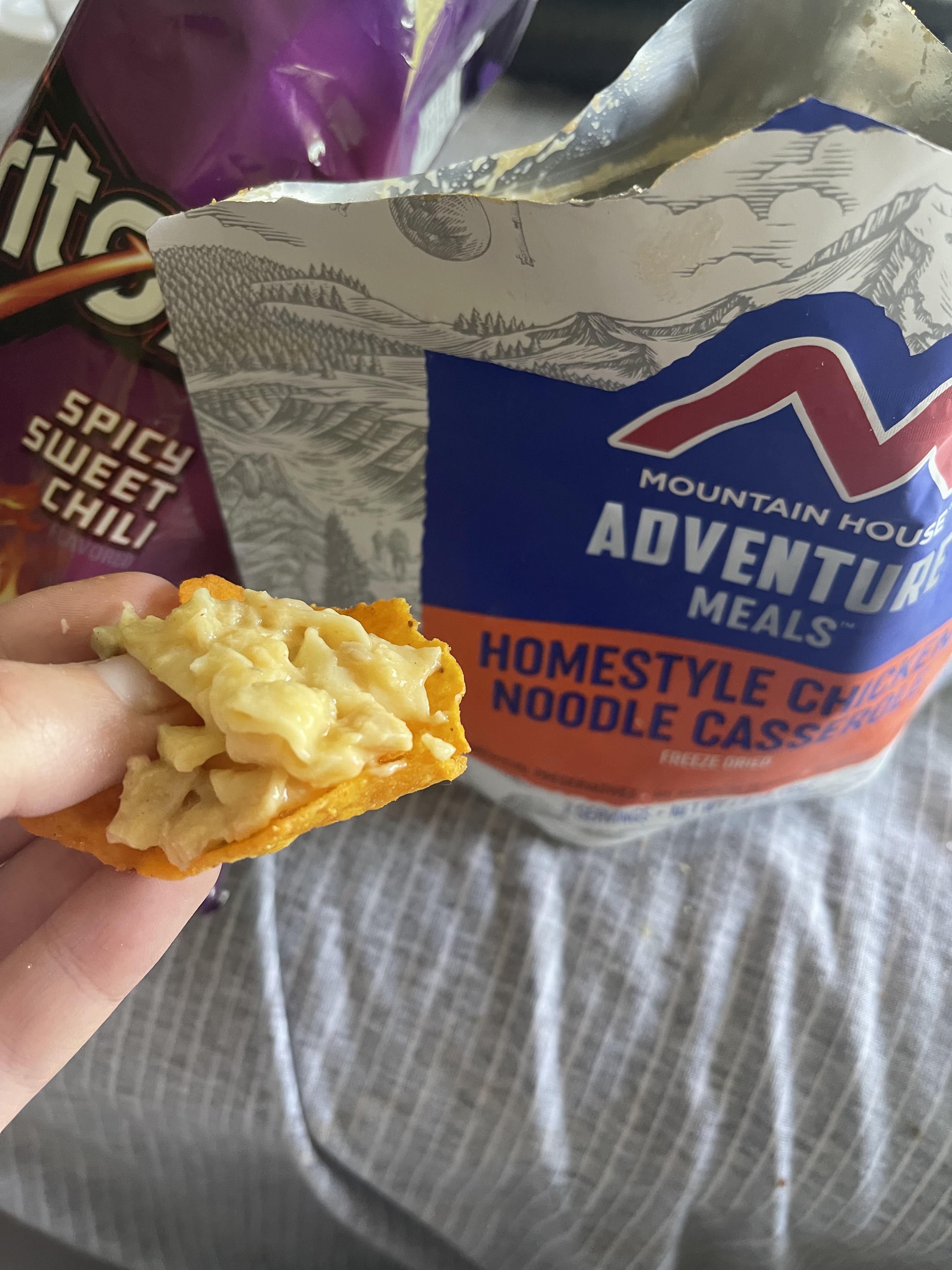 My new favorite shitty combo spicy sweet Chili Doritos topped with