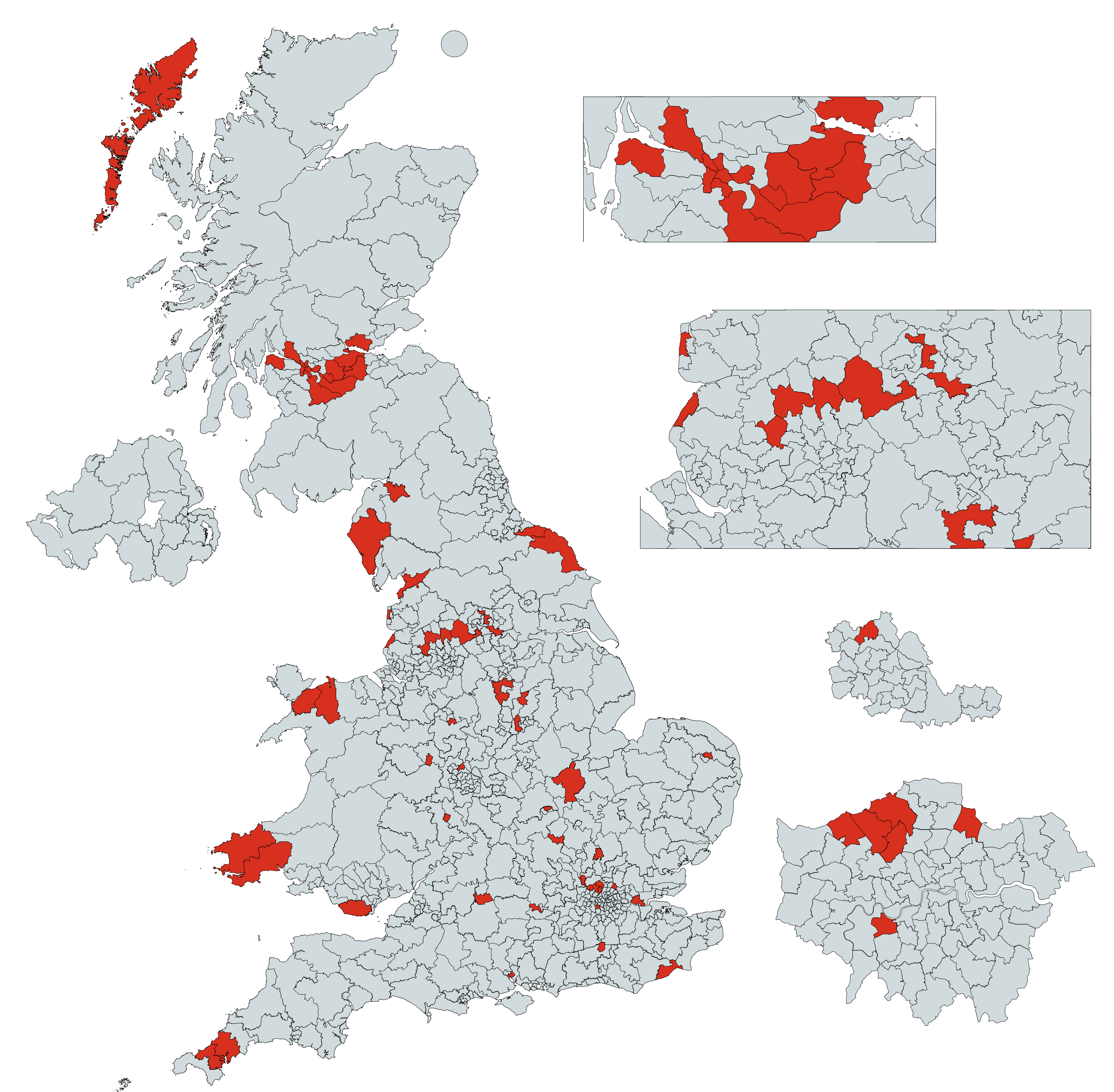Mapped the 64 Labour target seats required to win a majority, where