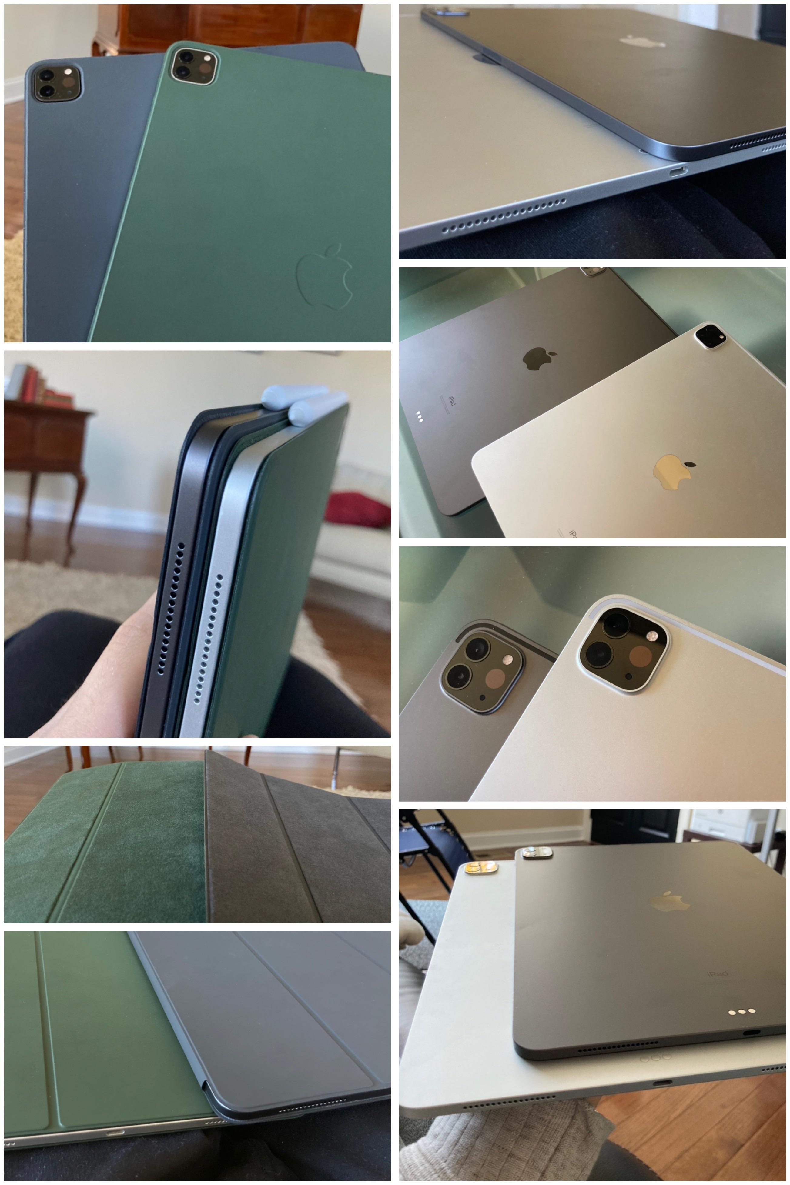 Comparison Silver vs Space Grey iPad Pro + Cyprus Green vs Black Folio