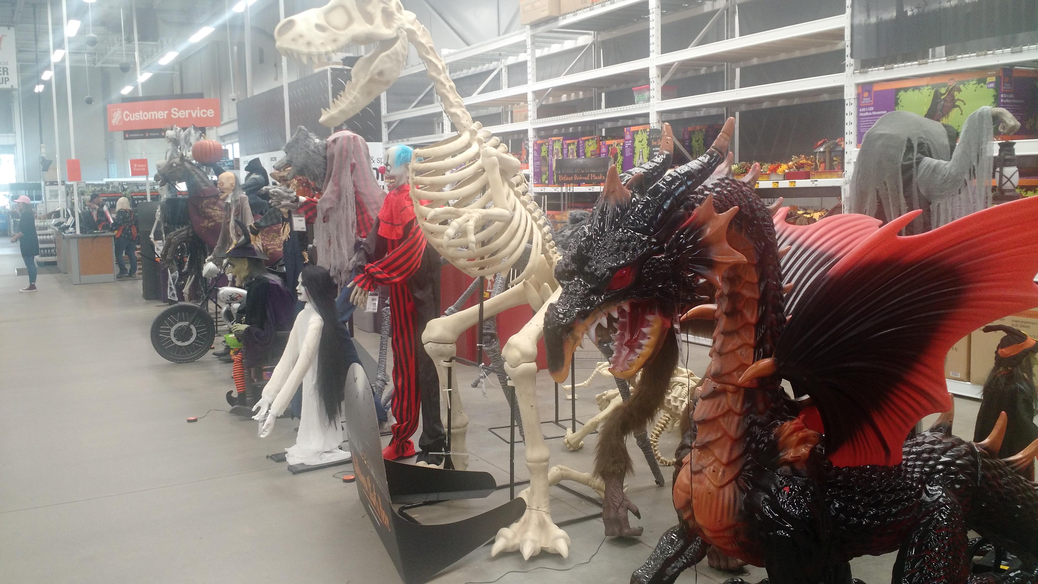 Life size Halloween items for sale at Home Depot. All sound activated