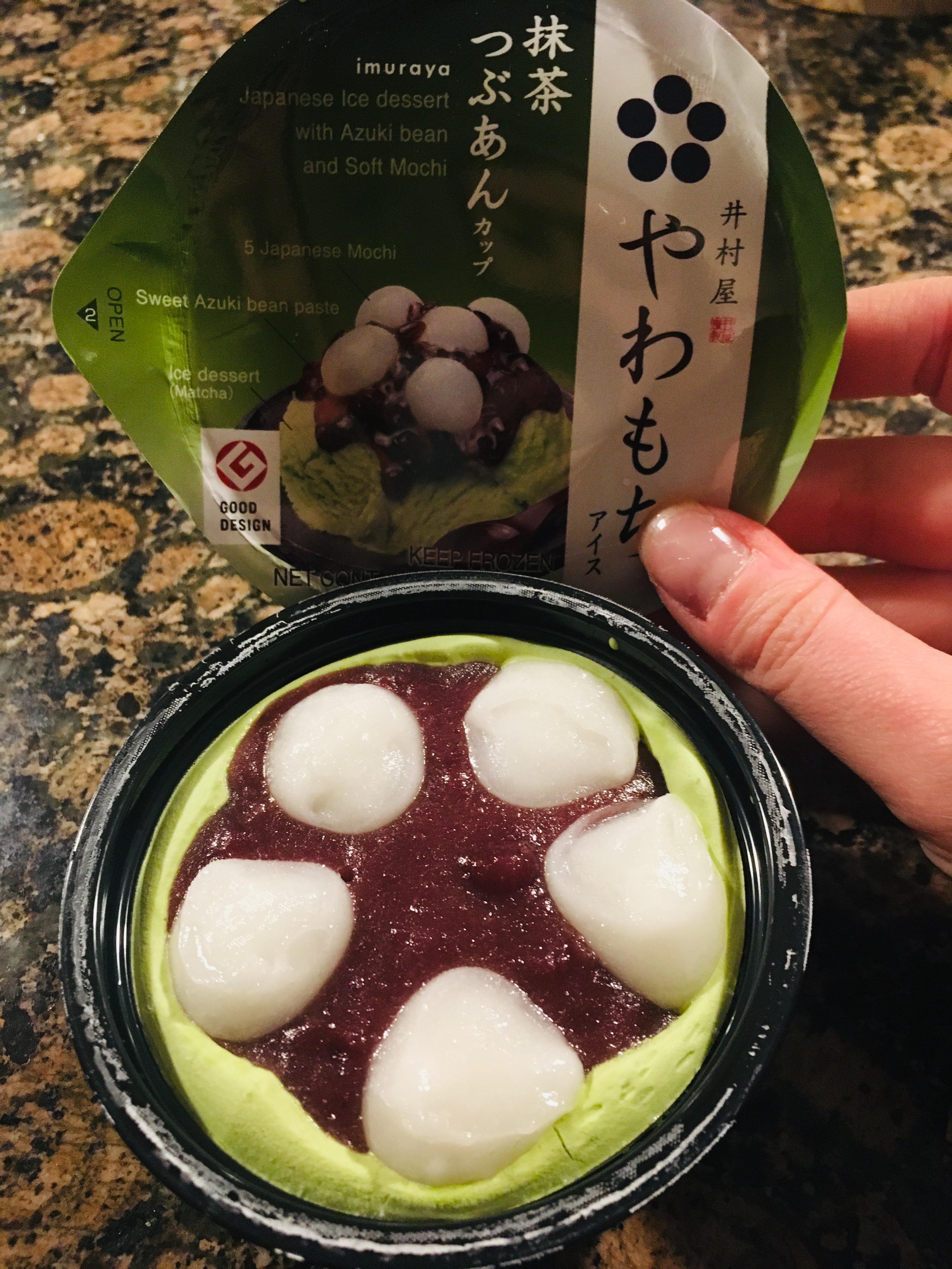 Worth the 230cal! Matcha, red bean, and mochi dessert cup from Costco