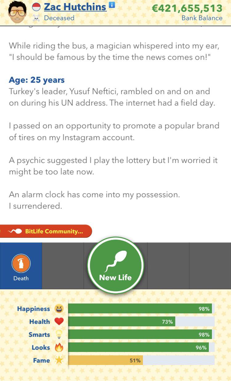 Omg I thought that dog life was a thing in BitLife and didn’t know it