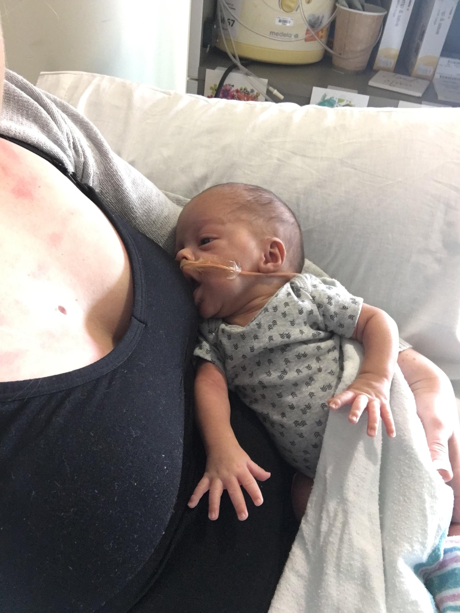 My baby is a month old in the NICU after being born at 32 weeks. He has