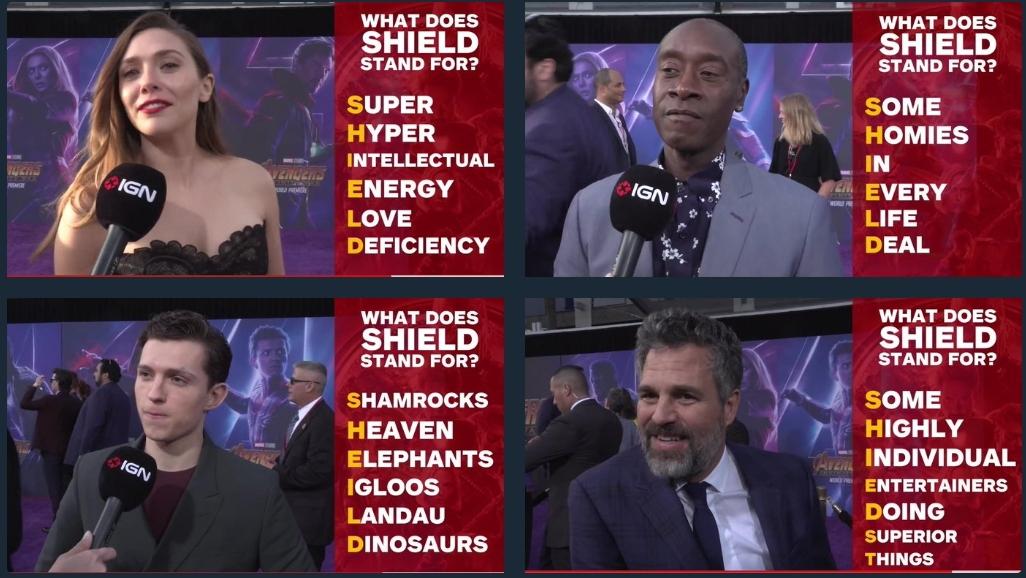 Avengers Infinity War cast were asked what S.H.I.E.L.D. stands for and