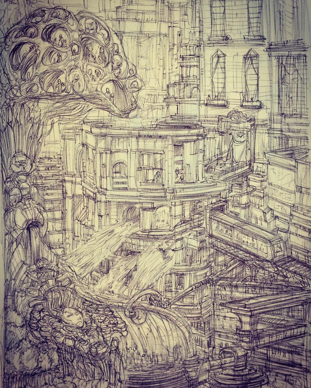 Start with a scribble and finish with a drawing