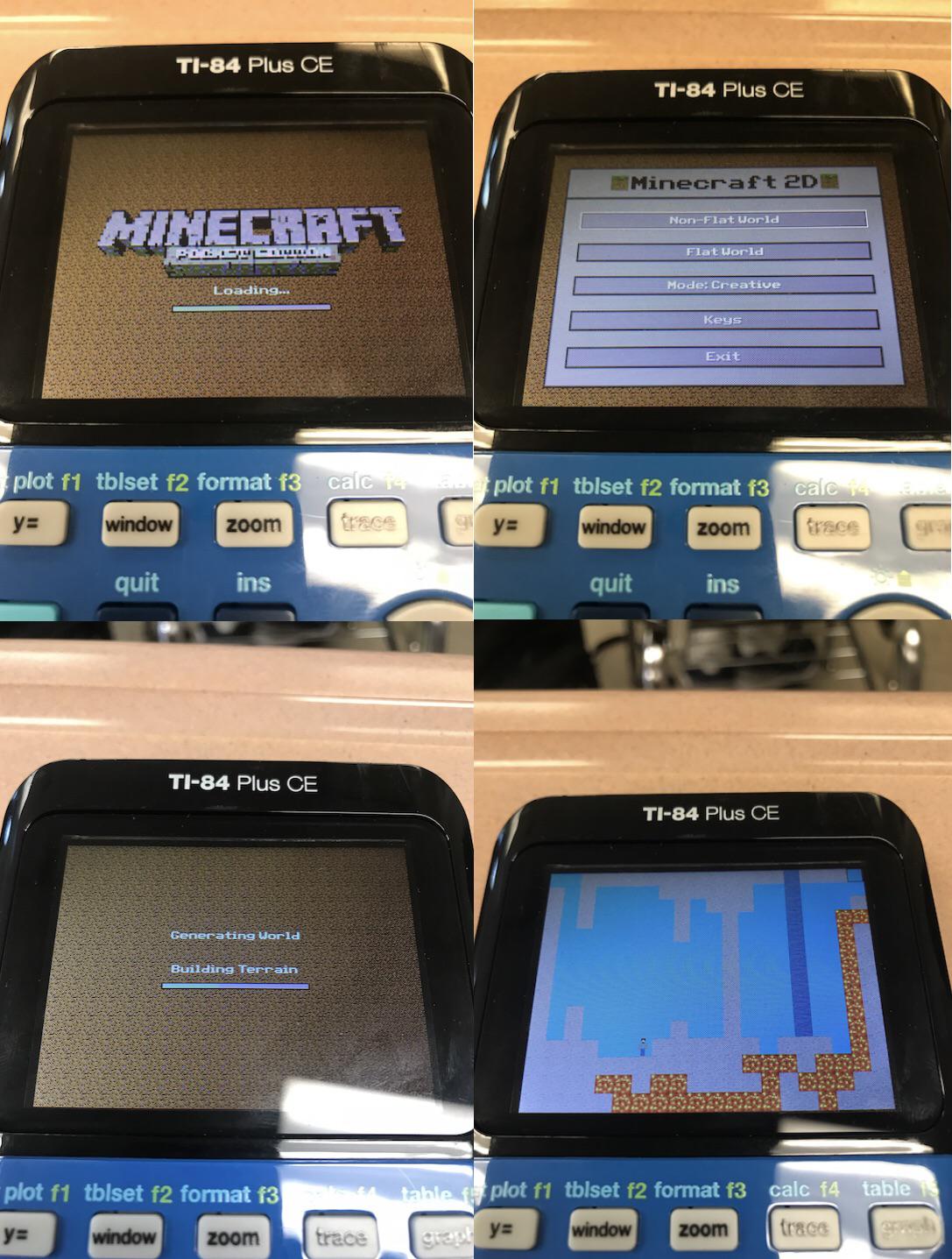 Playing Minecraft on my graphing calculator in class (it’s like