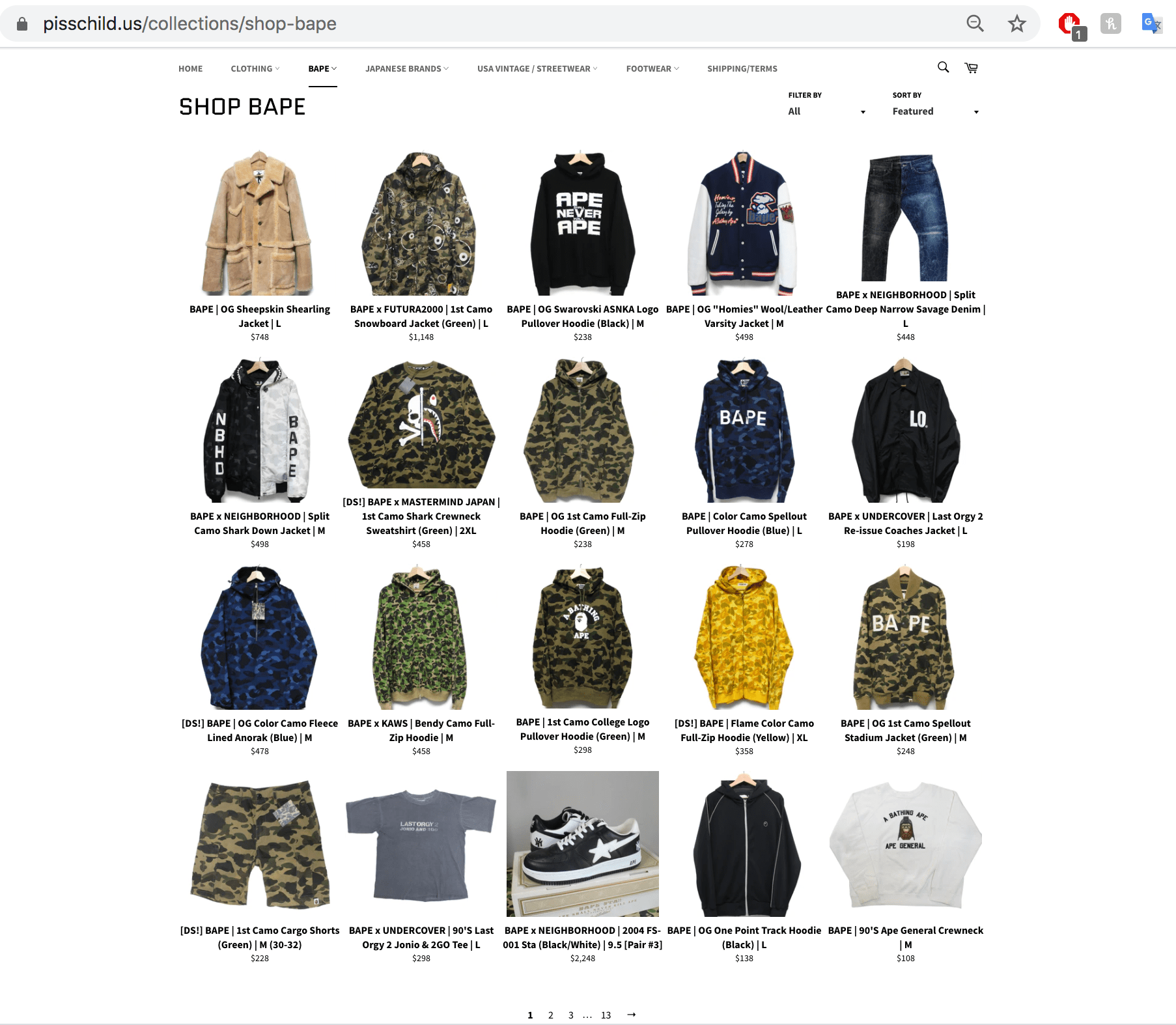 [FS] Carefully selected BAPE. All sizes. This is just 1 page!! HMU here