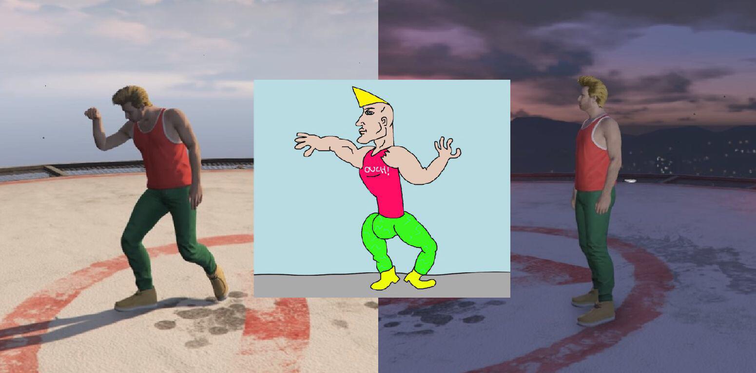 I unlocked the Impotent Rage hairstyle today and got the idea to make the chad