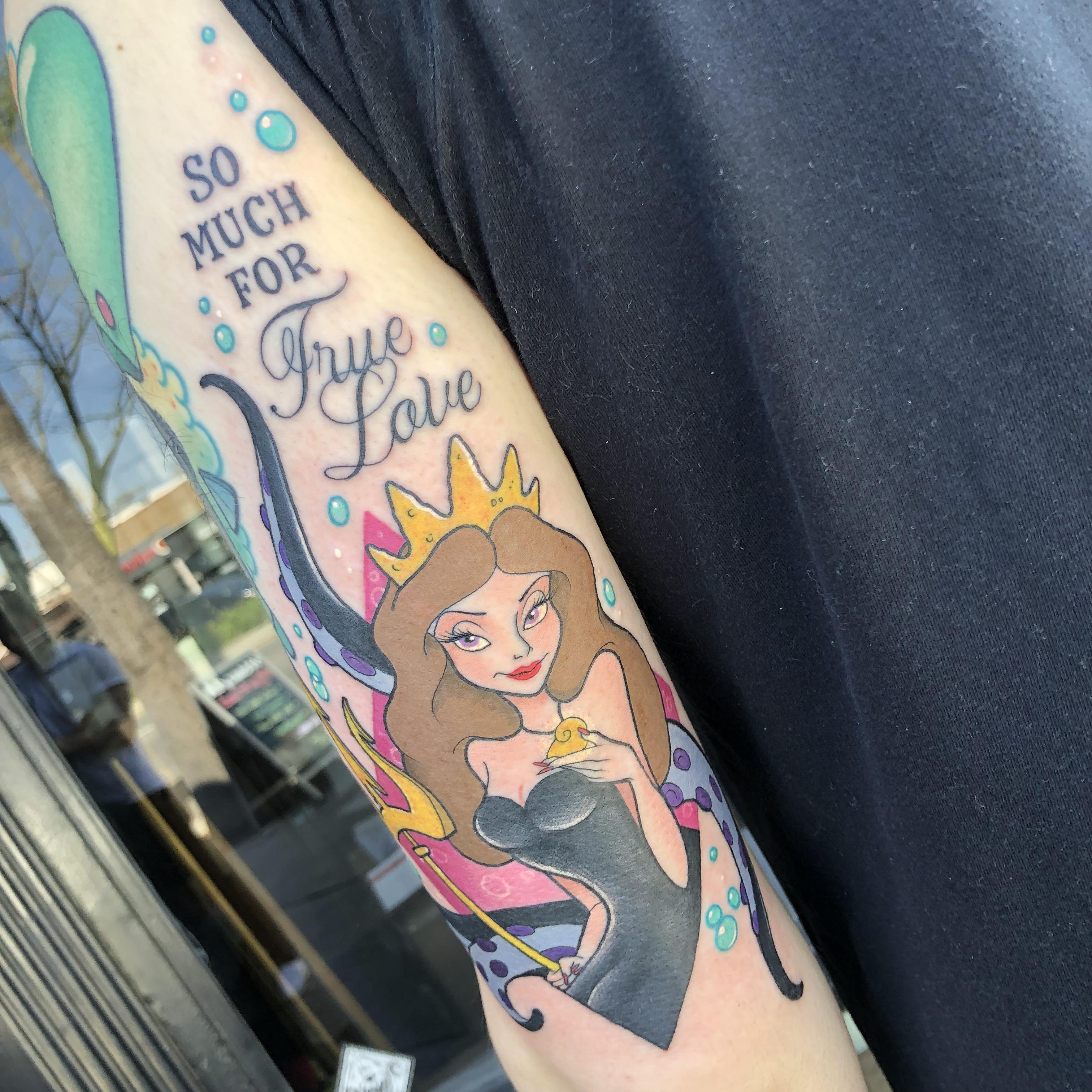 “So much for true love.” Done by Jackie Huertas at Dolorosa Tattoo