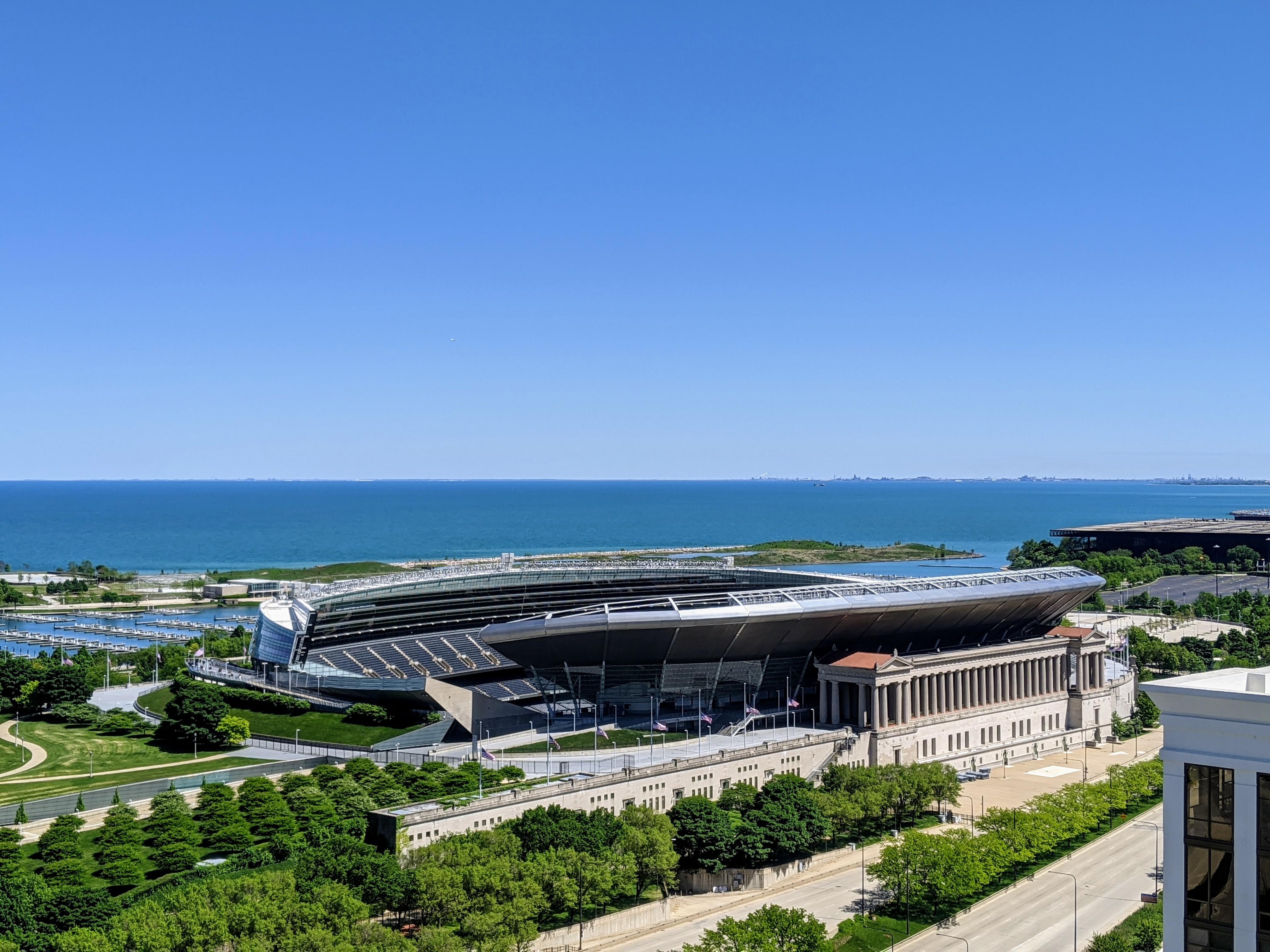You can see clear across Lake Michigan, even make out details in