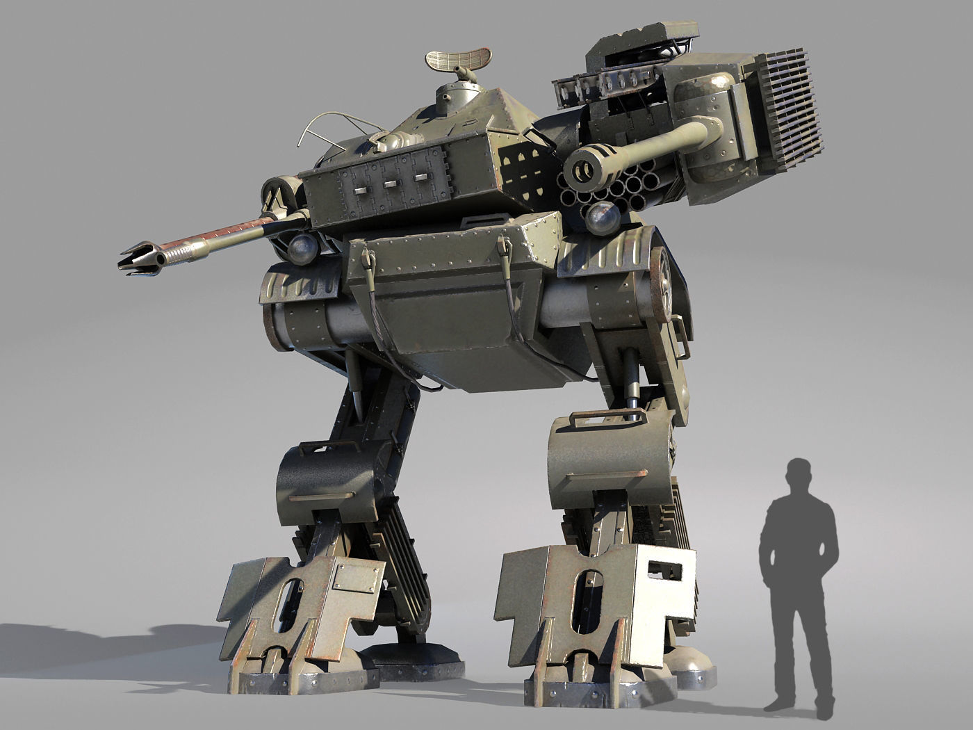 [Vehicle] Military Gunwalker mech (basic Military mech, usually works