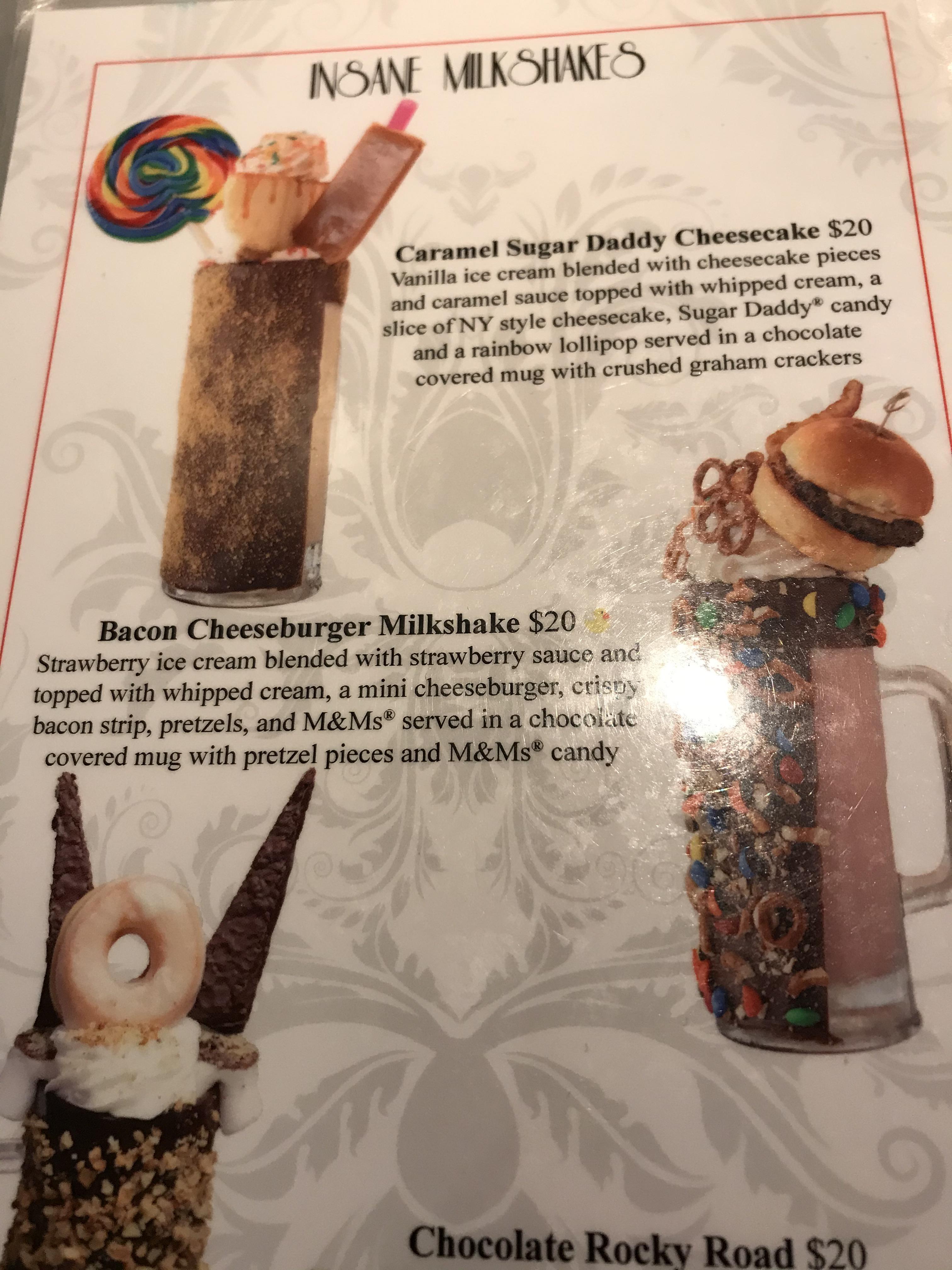 Sugar Factory Menu Prices