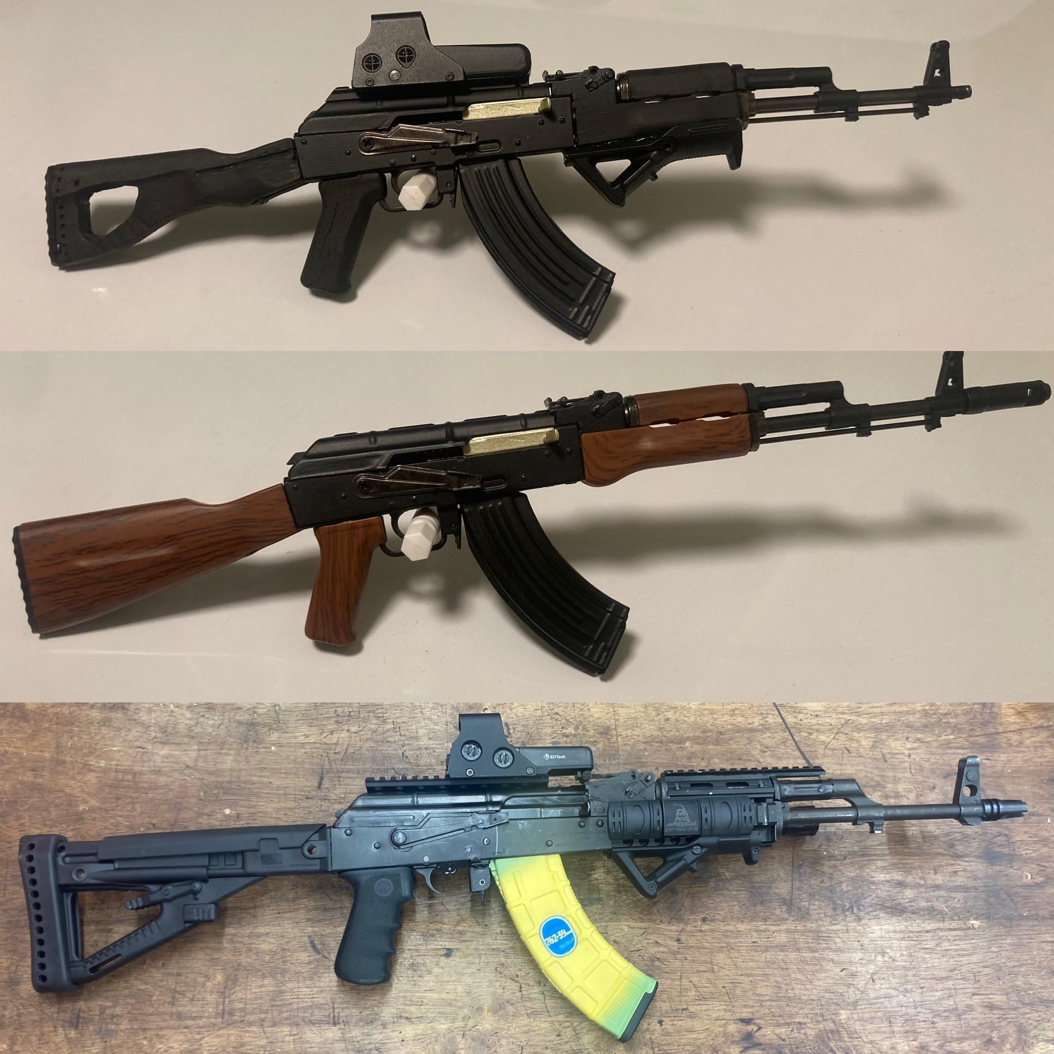 I made my Goat Guns AK look like my full size one. I to buy