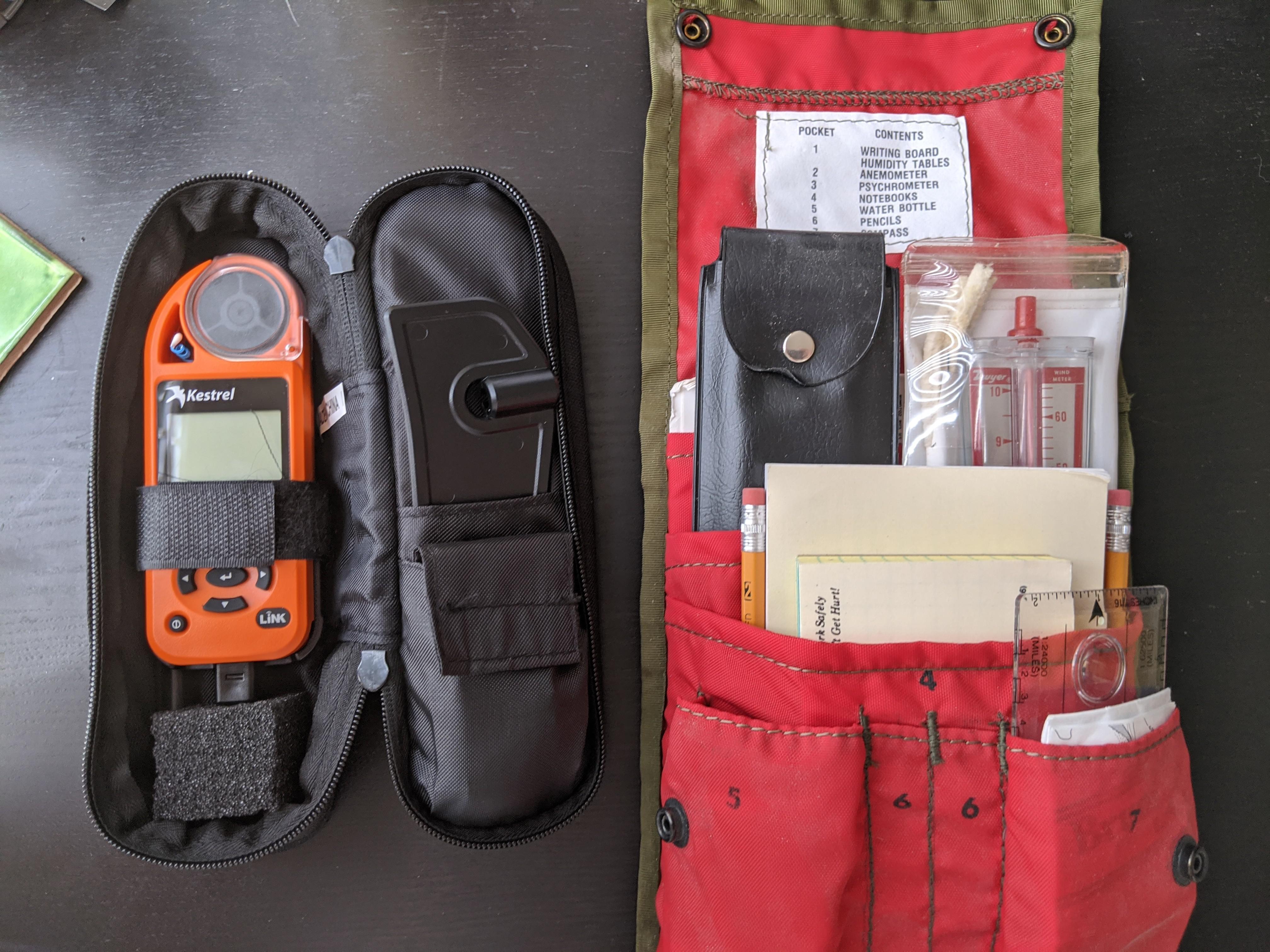 An upgrade. Old belt weather kit meets new Fire Weather Pro Kestrel