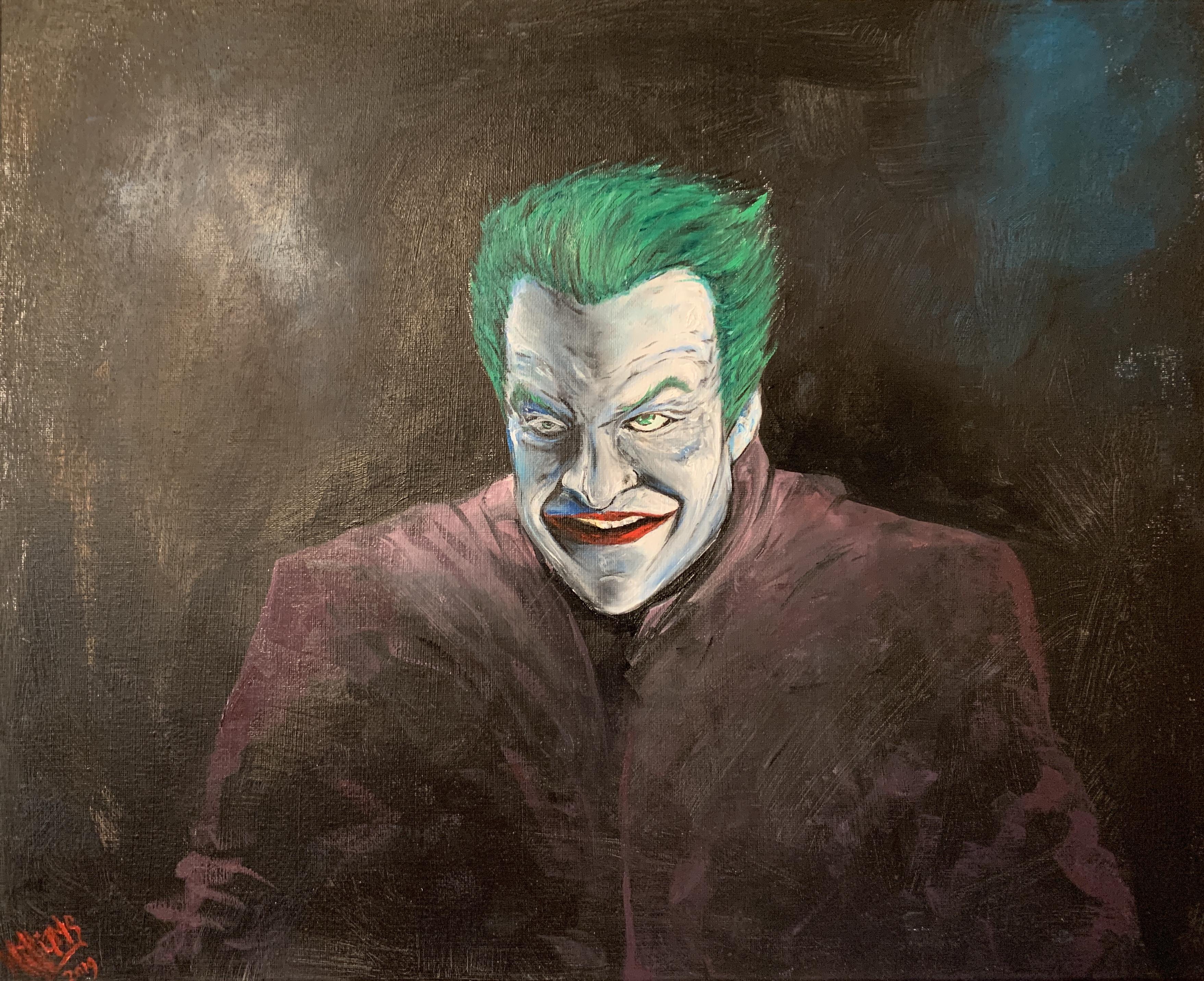 Here is a painting of the Joker that I did. r/joker