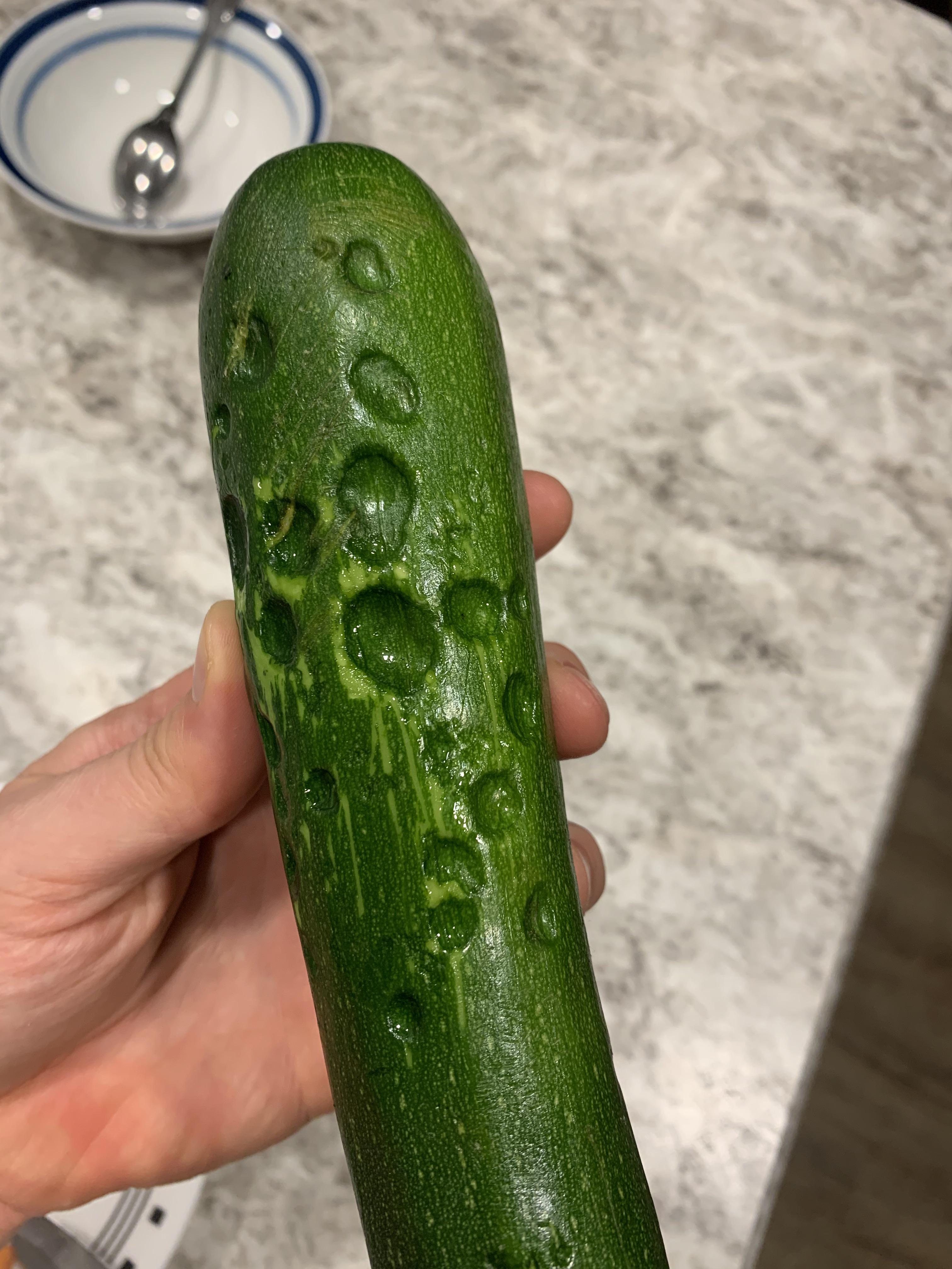Is this Zucchini safe to cook and eat? Never seen these spots before