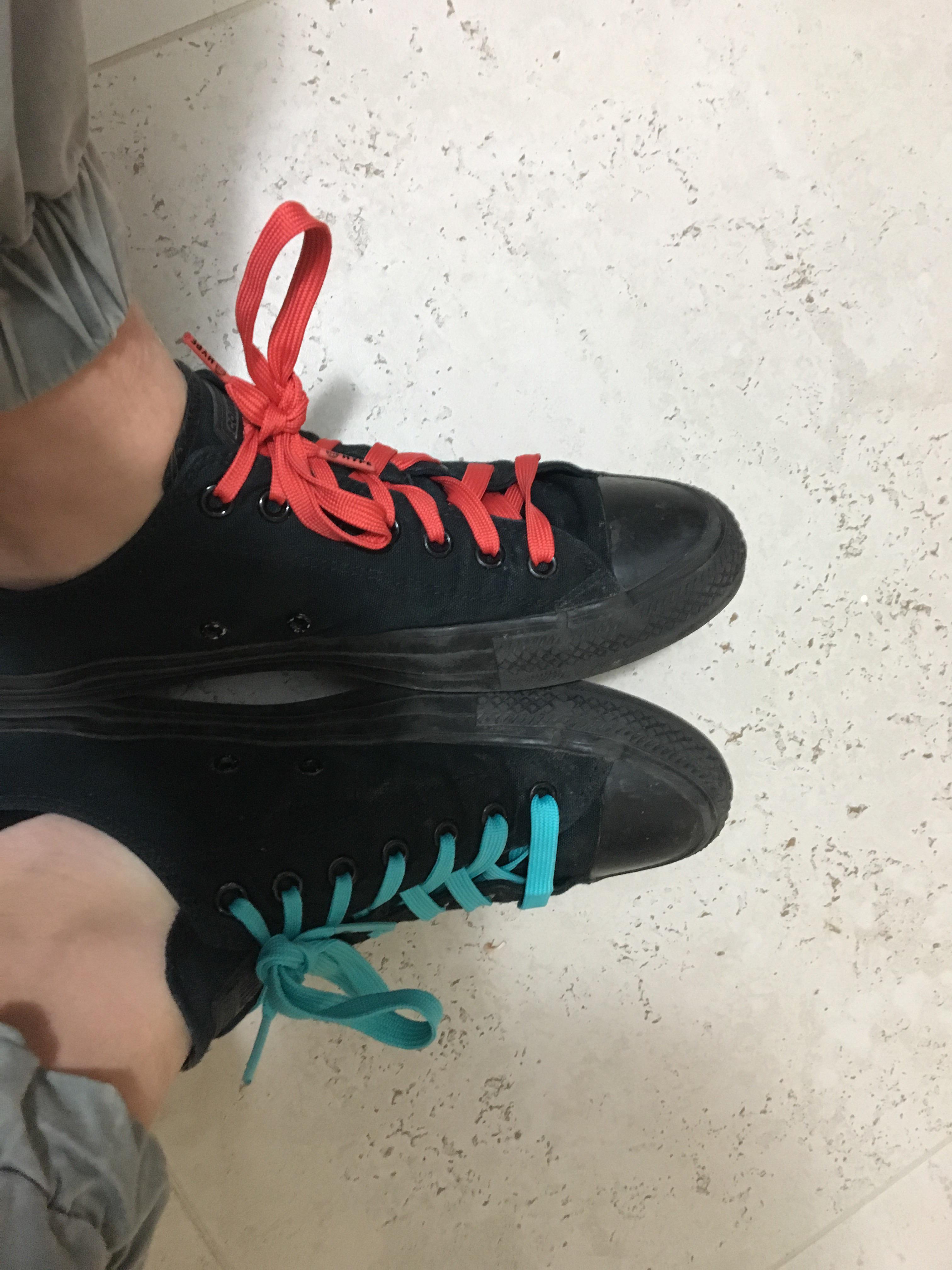 Changed the laces on these dirty ass shoes r/Converse